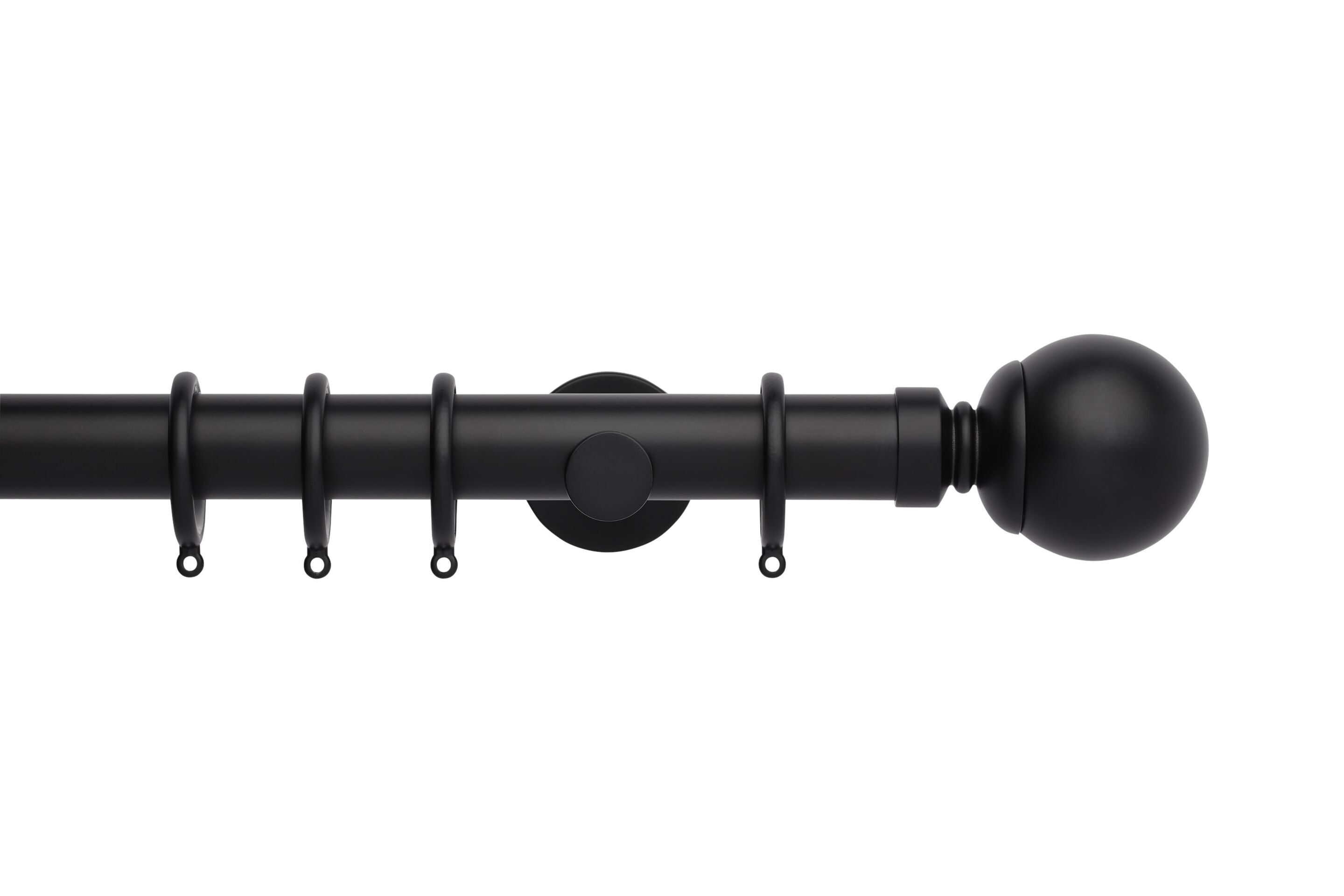 Hallis Neo Matt Black Ball Curtain Pole Set - 35mm