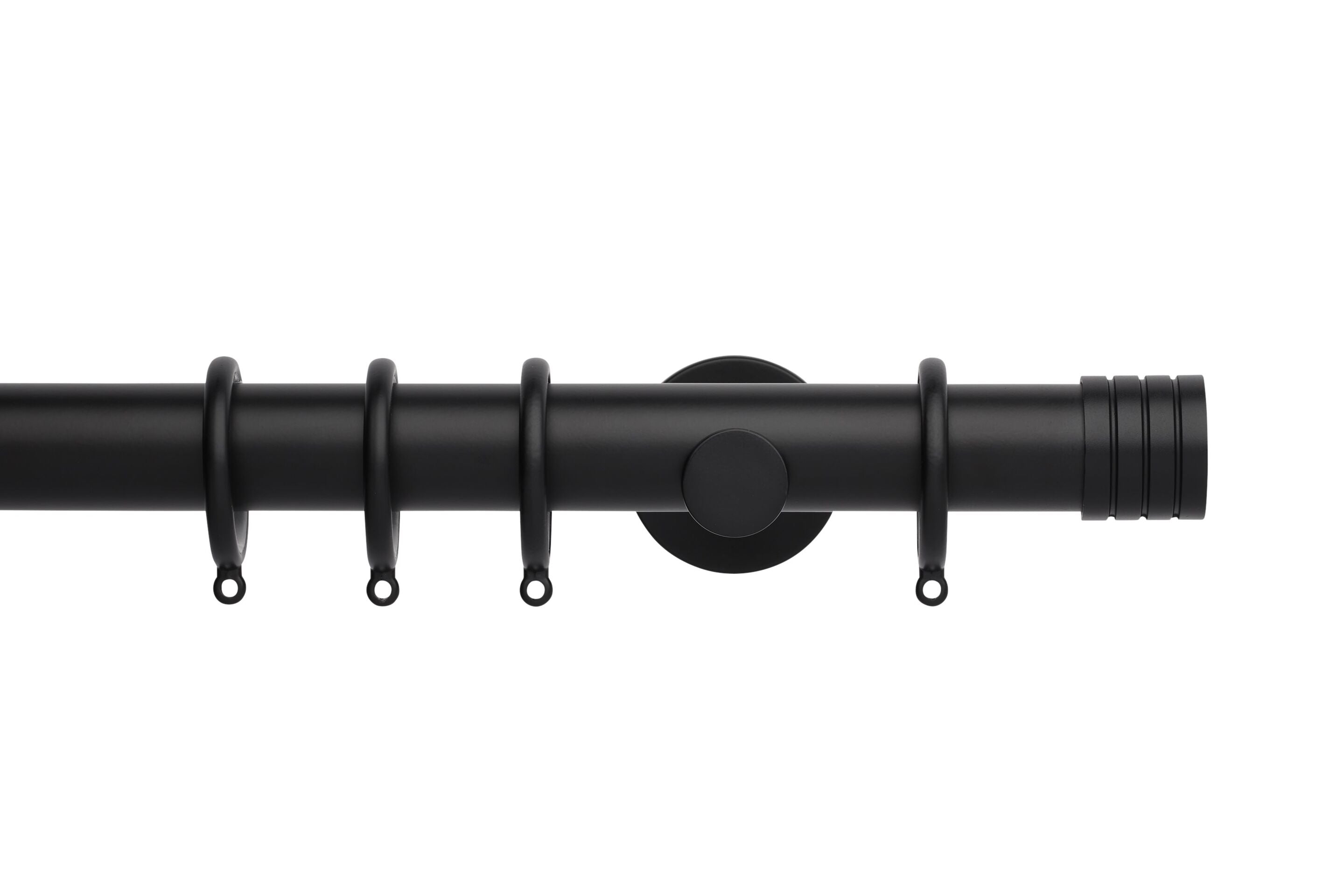 Hallis Neo Matt Black Stud Curtain Pole Set - 35mm