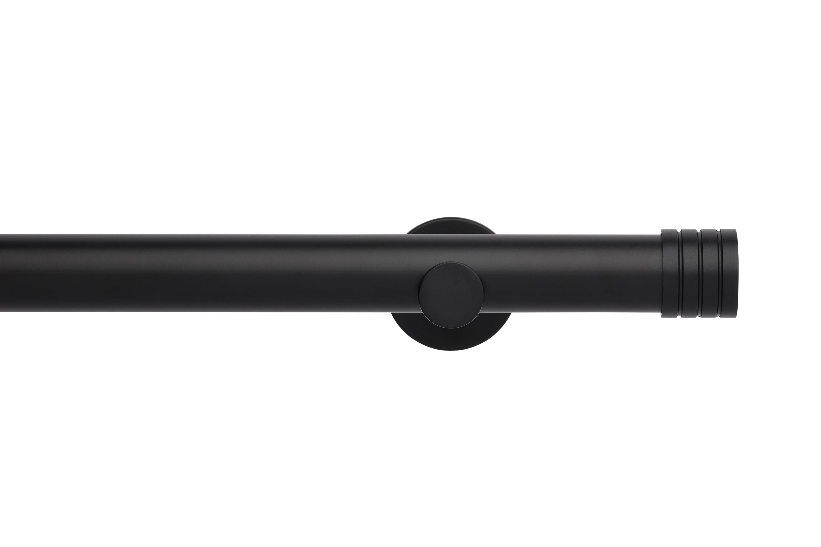Hallis Neo Eyelet Matt Black Stud Curtain Pole Set - 35mm