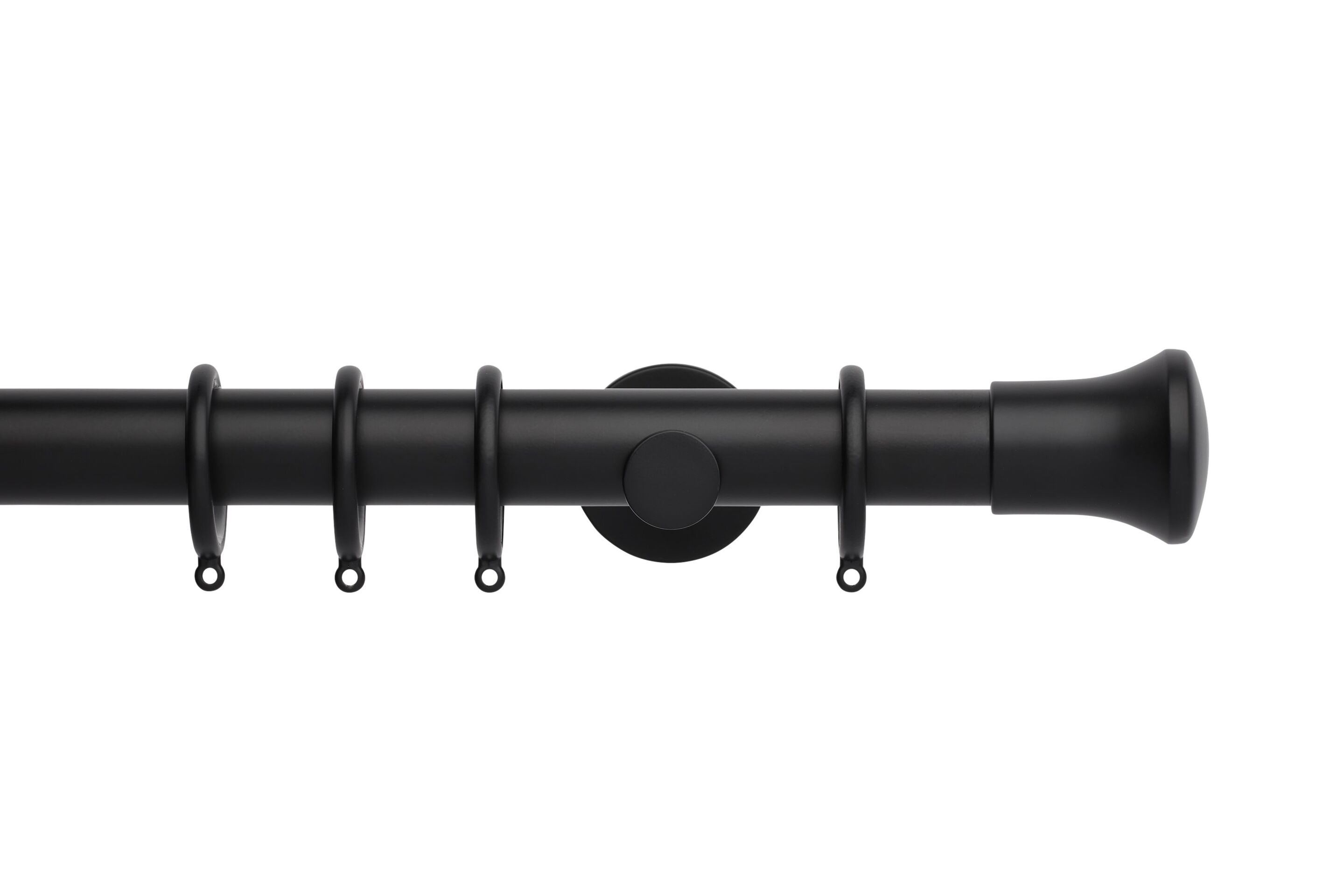 Hallis Neo Matt Black Trumpet Curtain Pole Set - 35mm