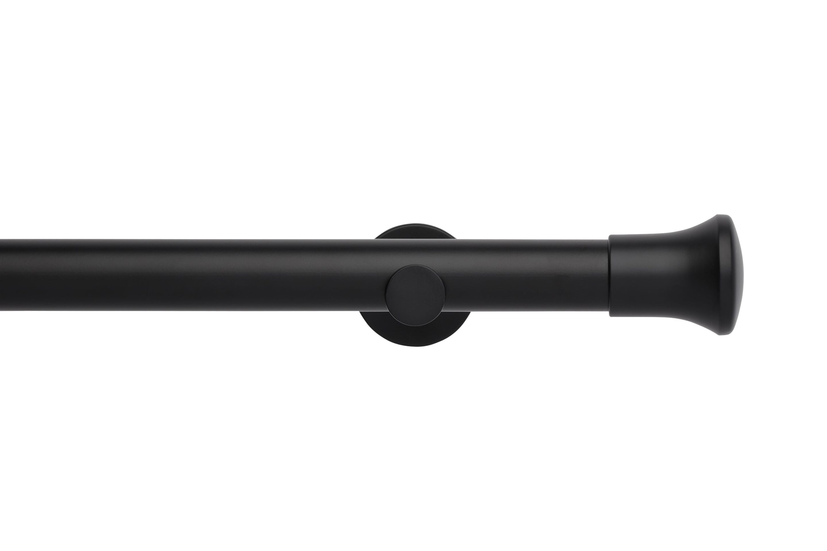 Hallis Neo Eyelet Matt Black Trumpet Curtain Pole Set - 35mm