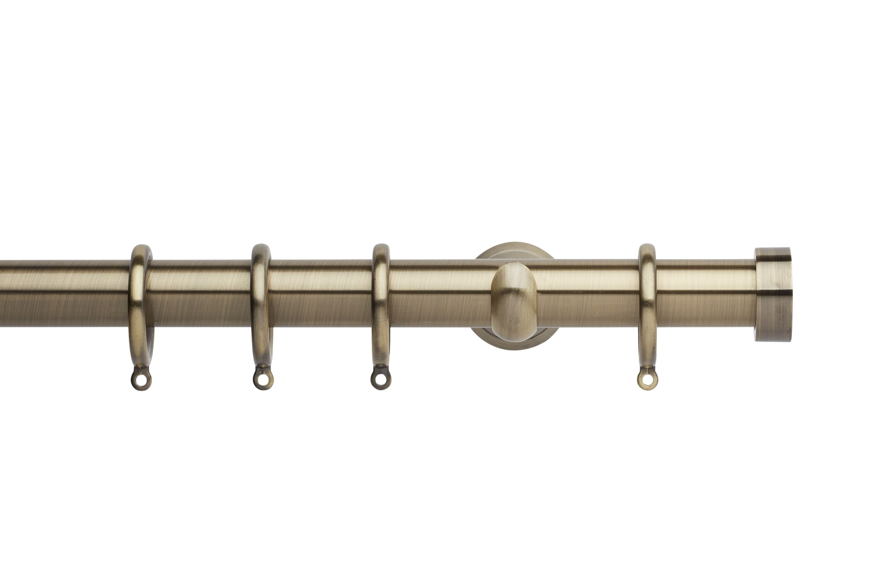 Hallis Neo Spun Brass End Cap Curtain Pole Set - 28mm