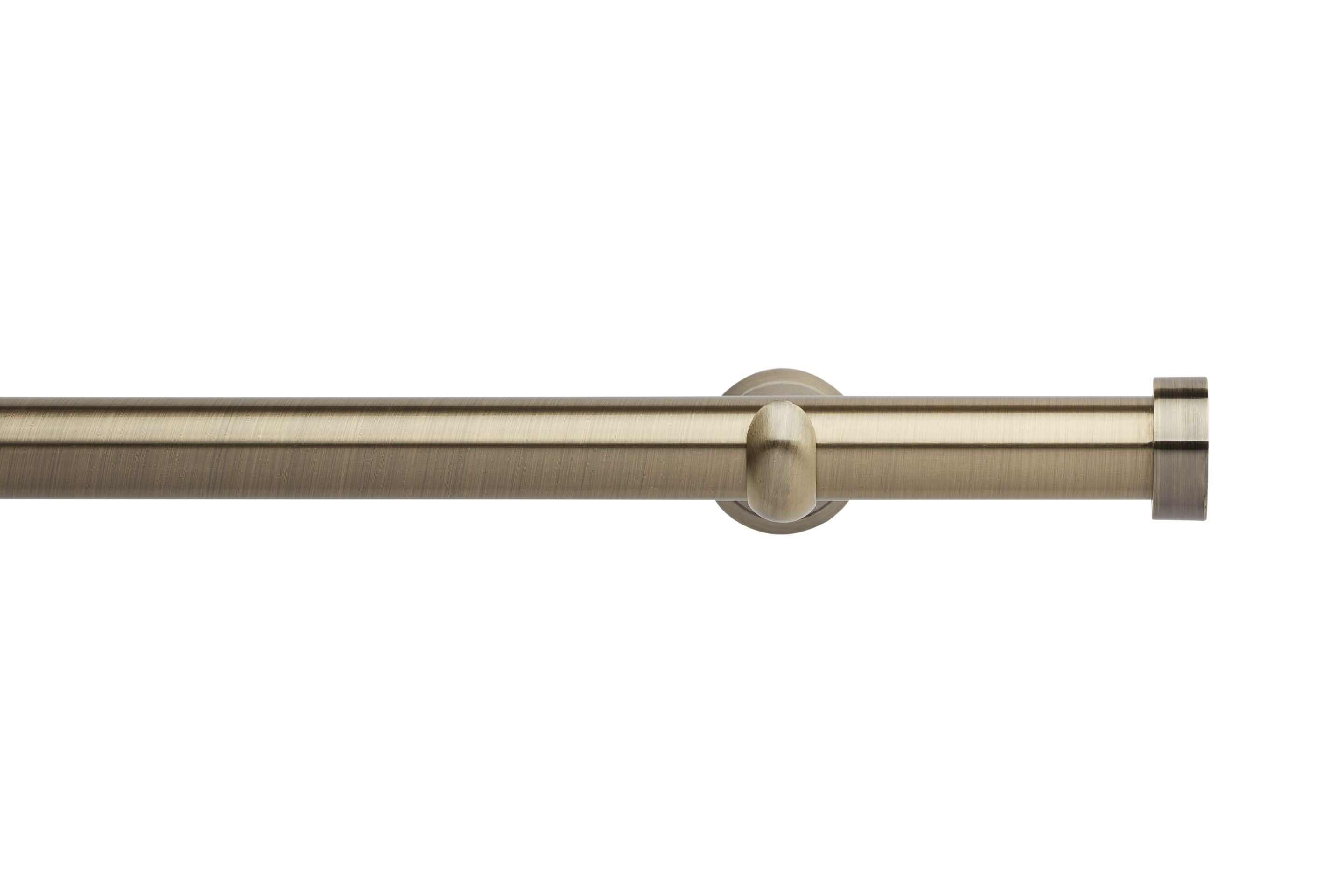Hallis Neo Eyelet Spun Brass End Cap Curtain Pole Set - 28mm