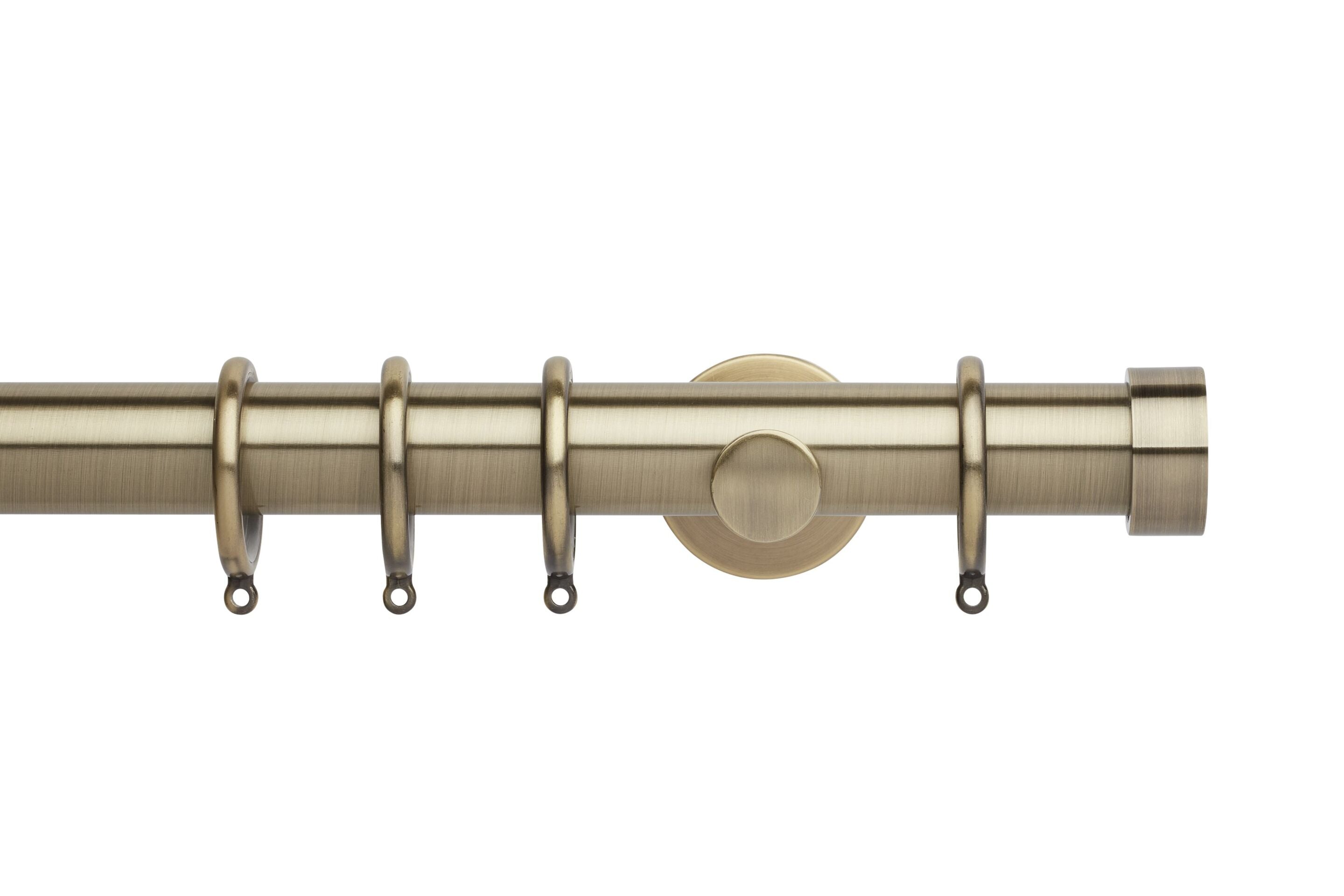 Hallis Neo Spun Brass End Cap Curtain Pole Set - 35mm