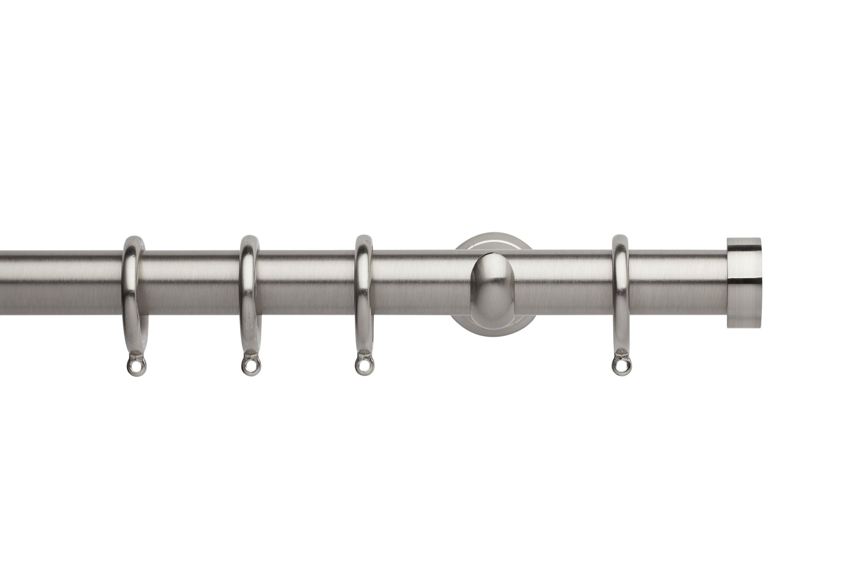 Hallis Neo Stainless Steel End Cap Curtain Pole Set - 28mm