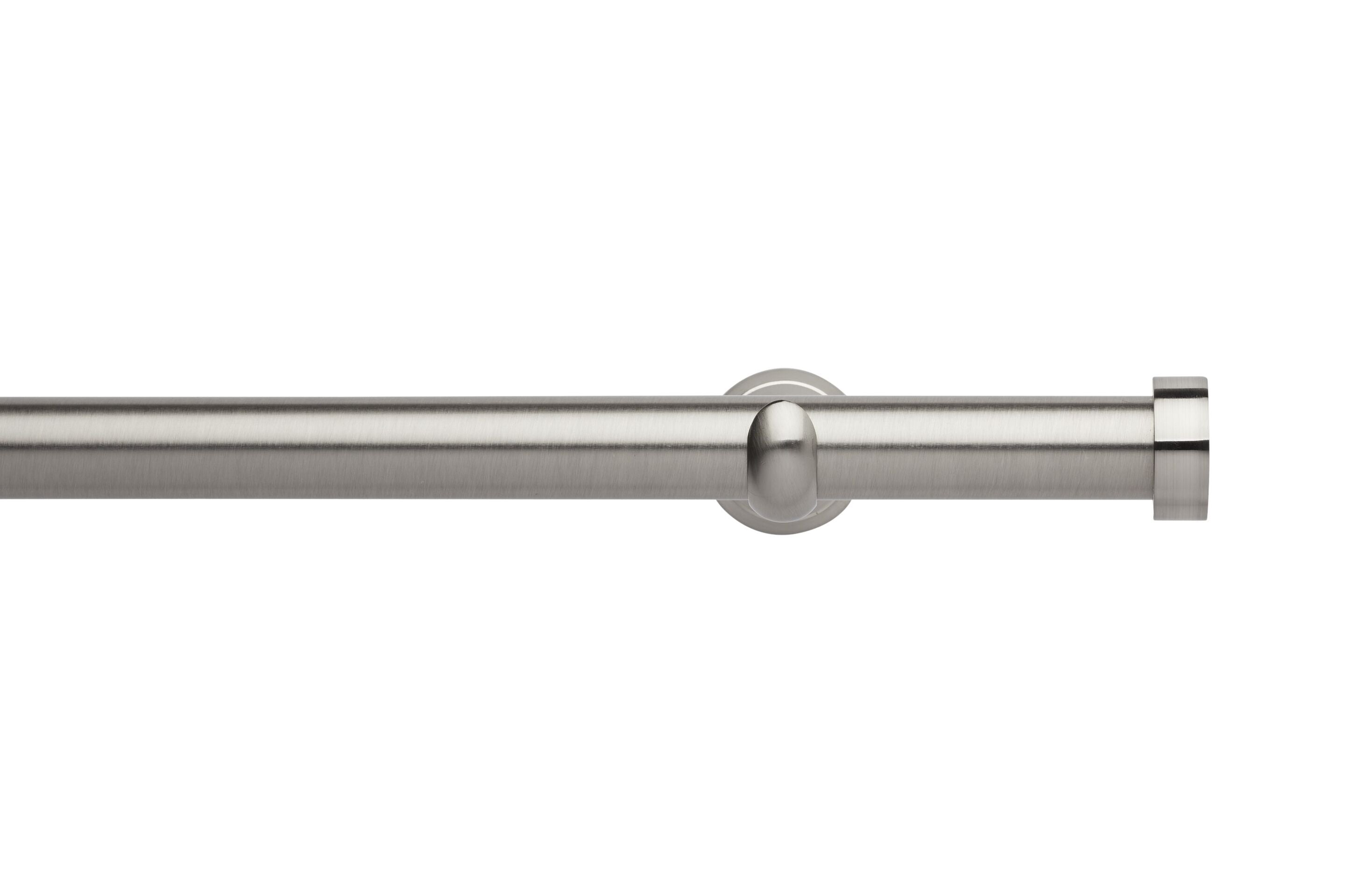 Hallis Neo Eyelet Stainless Steel End Cap Curtain Pole Set - 28mm