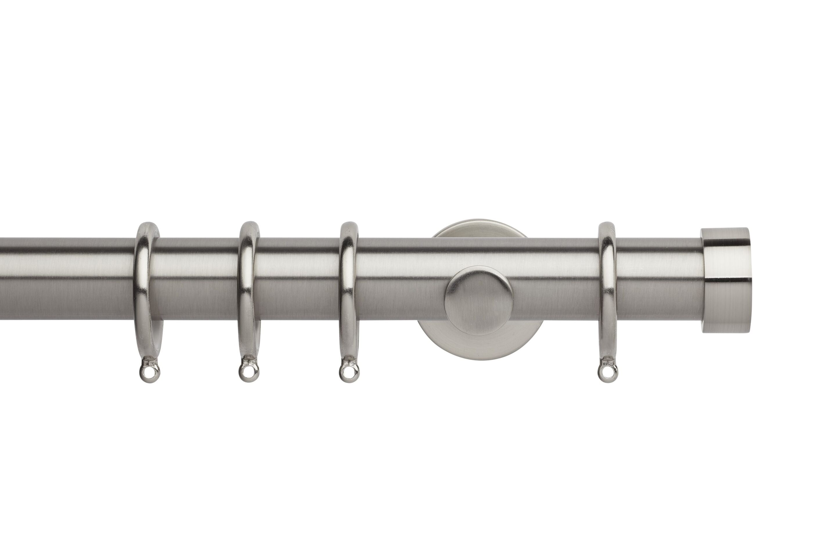 Hallis Neo Stainless Steel End Cap Curtain Pole Set - 35mm