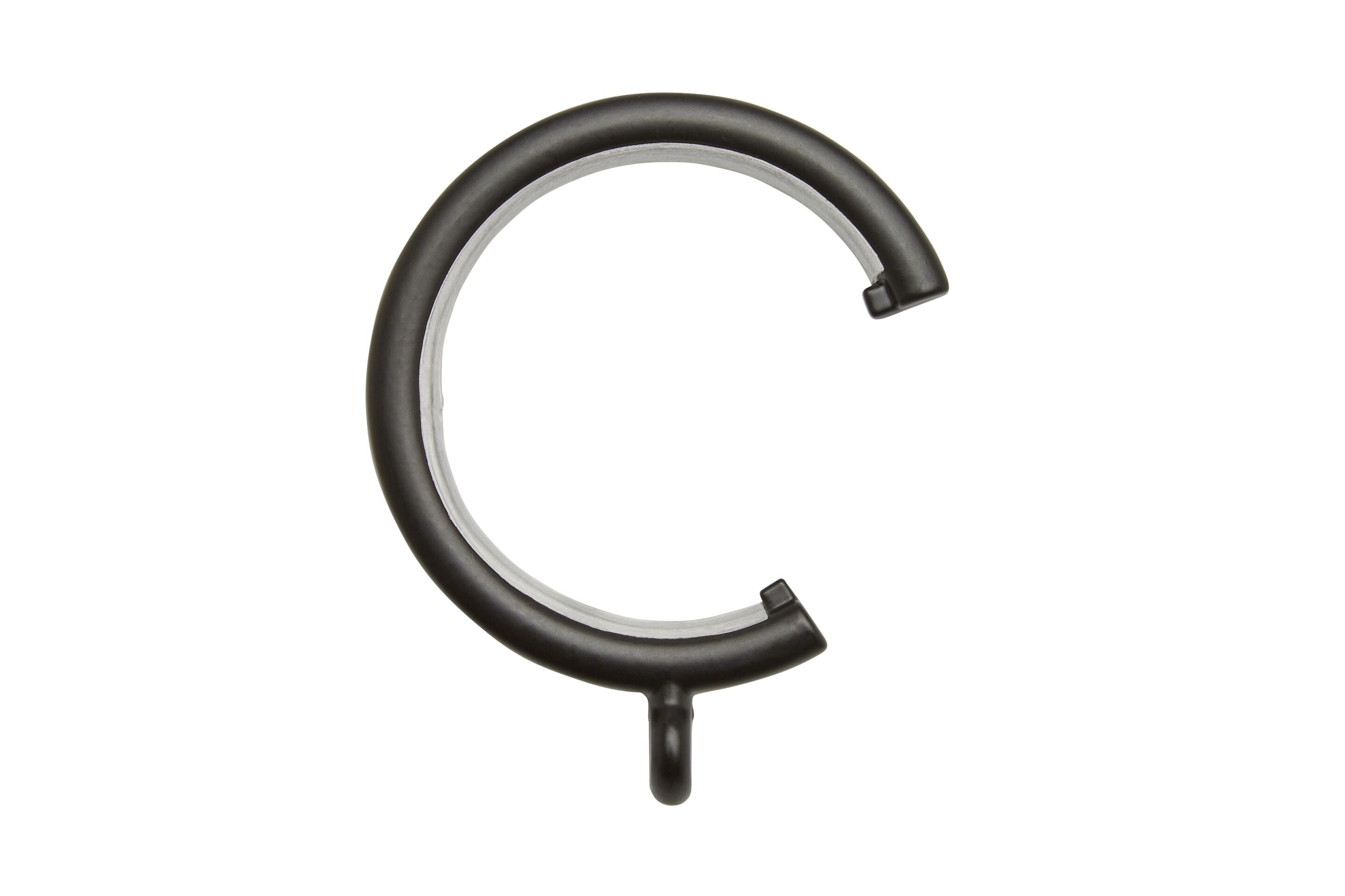 C-shaped passing ring in matt black