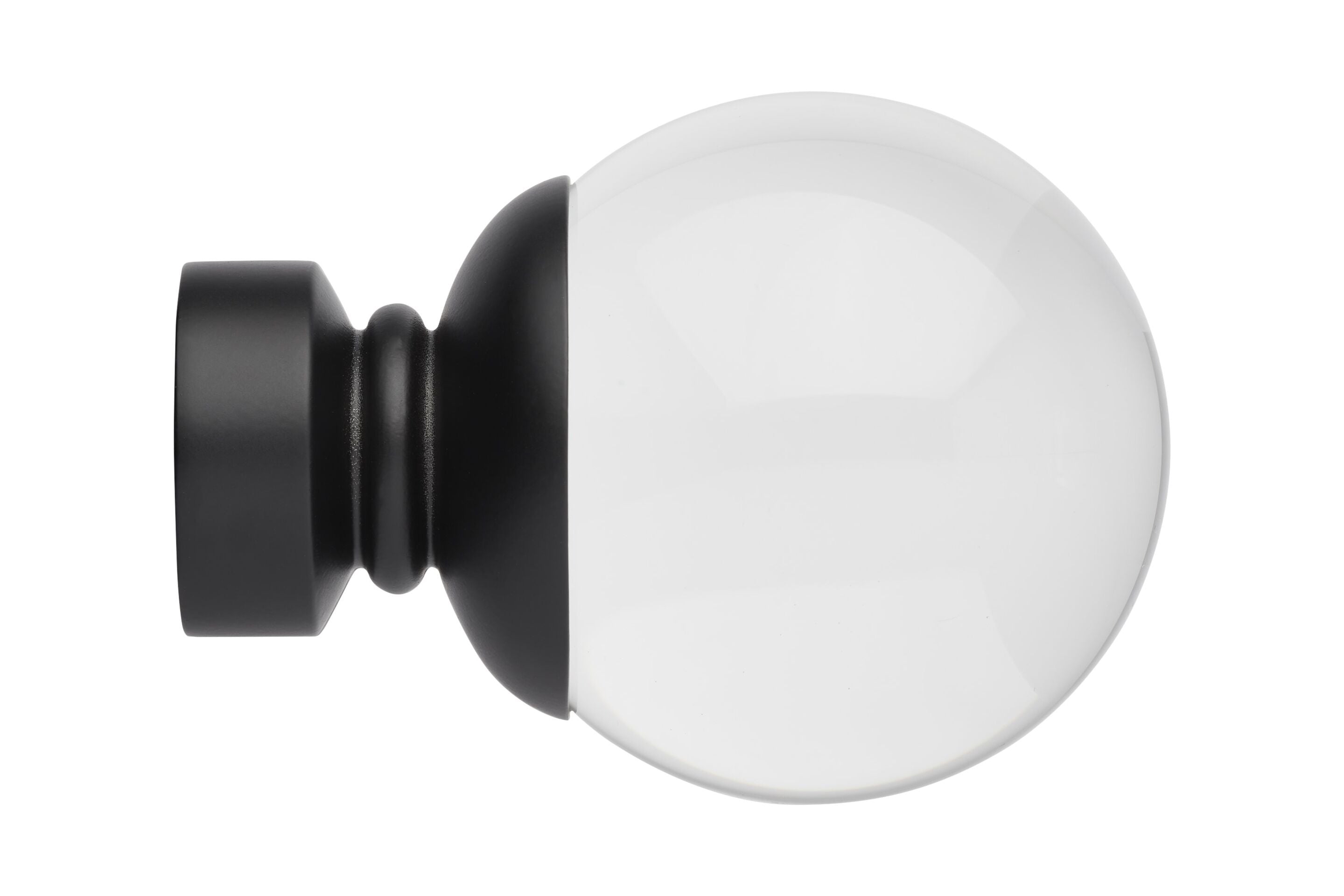 Clear Ball finial in matt black