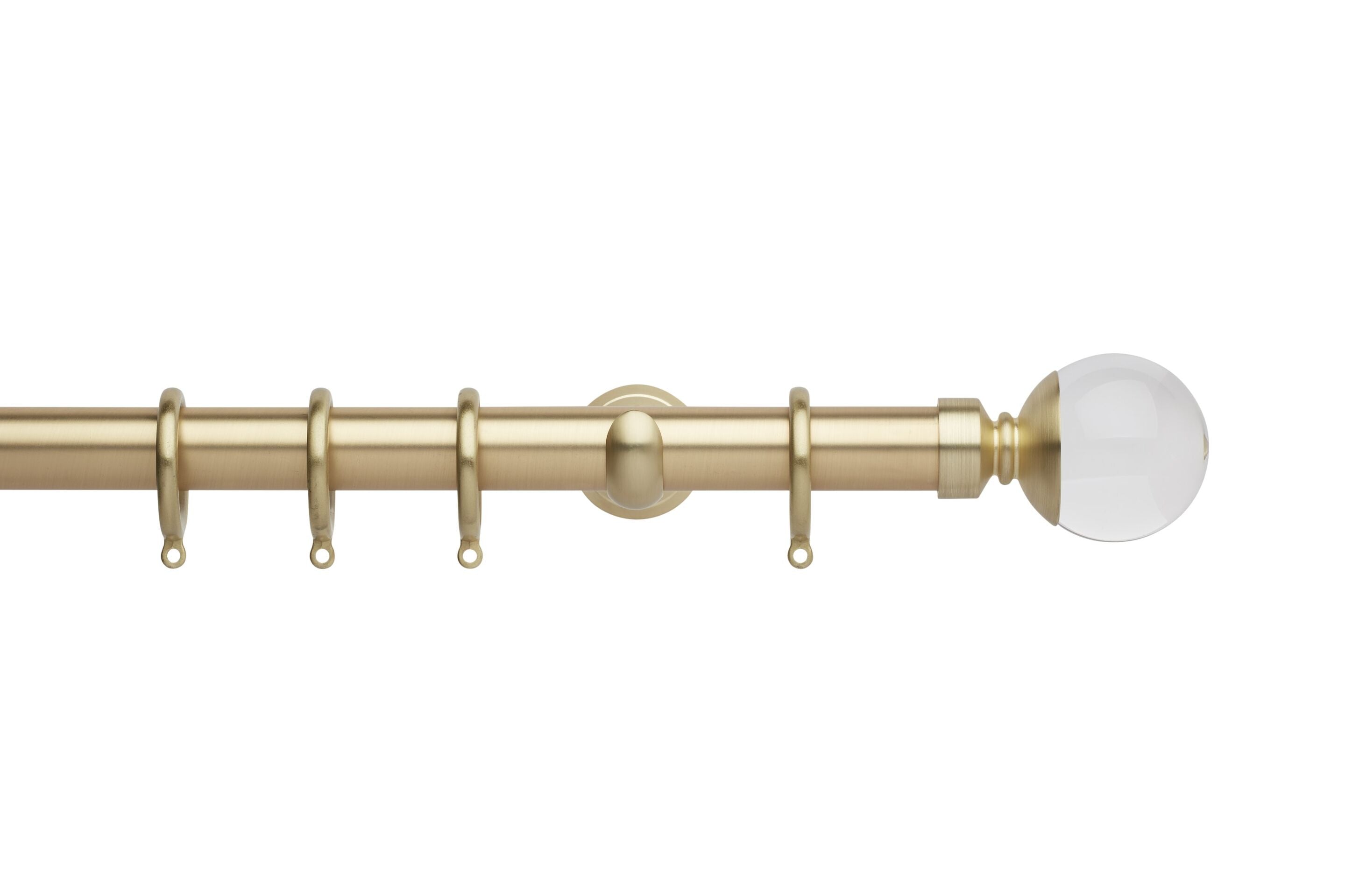 Hallis Neo Premium Gold Clear Ball Curtain Pole Set - 28mm