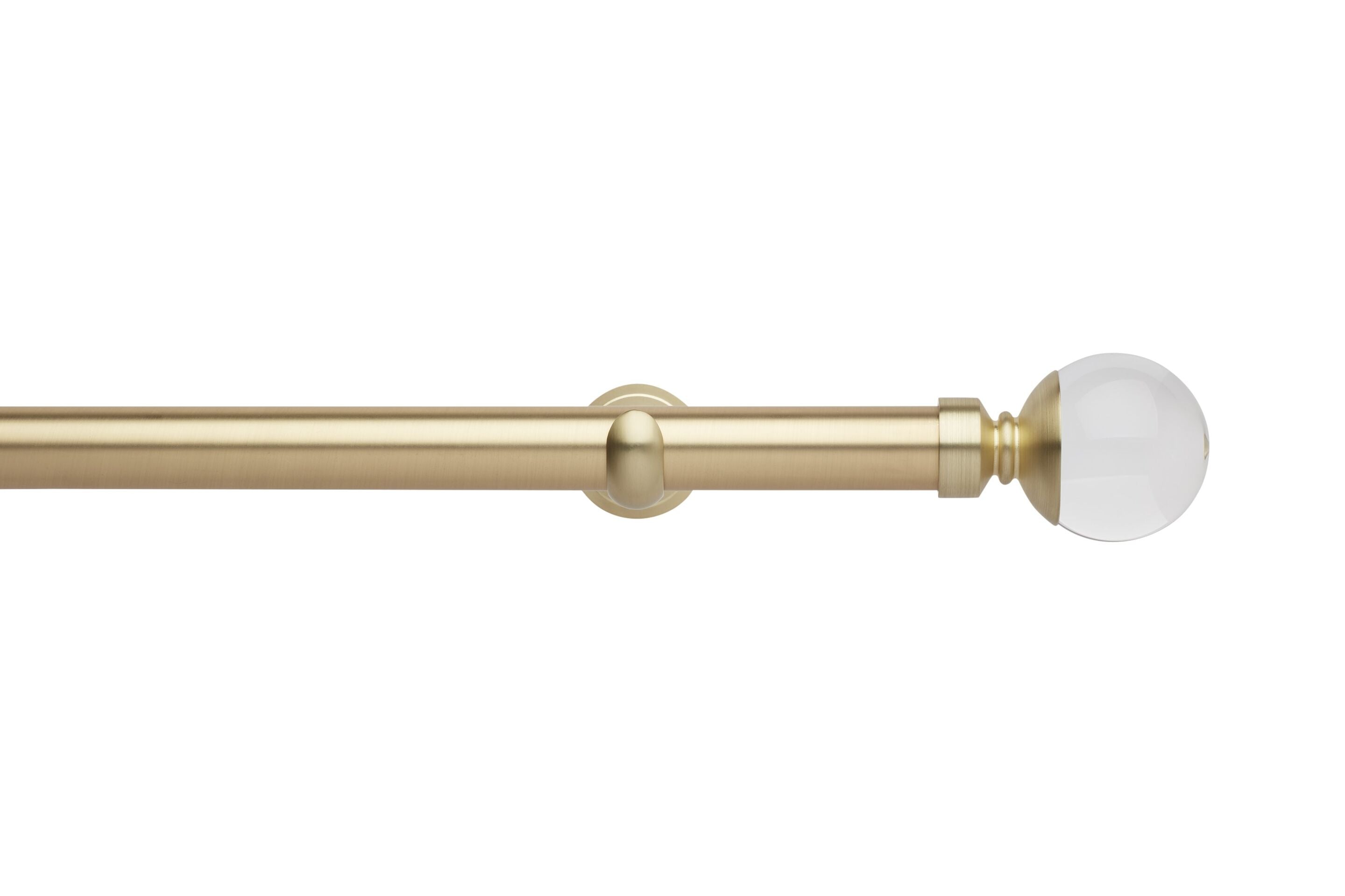 Hallis Neo Eyelet Premium Gold Clear Ball Curtain Pole Set - 28mm