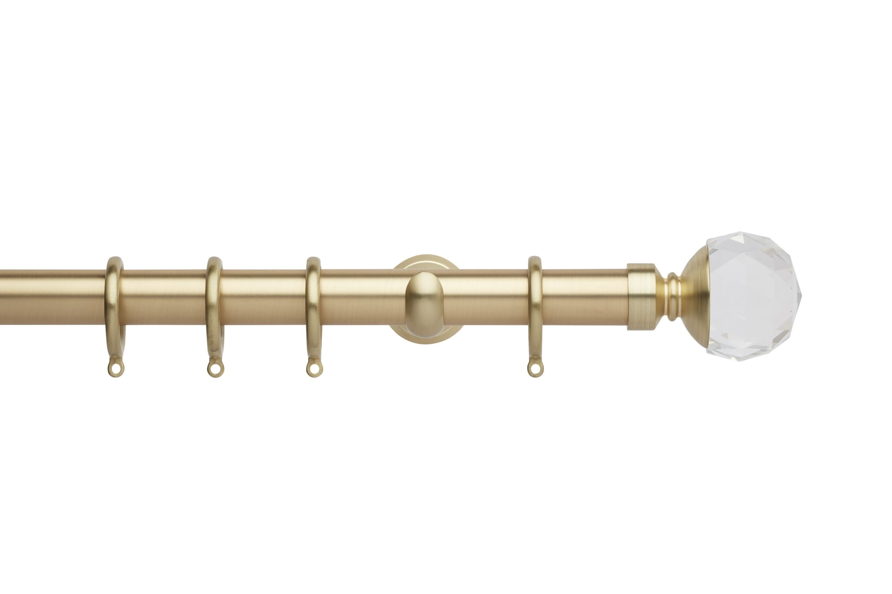 Hallis Neo Premium Gold Faceted Ball Curtain Pole Set - 28mm