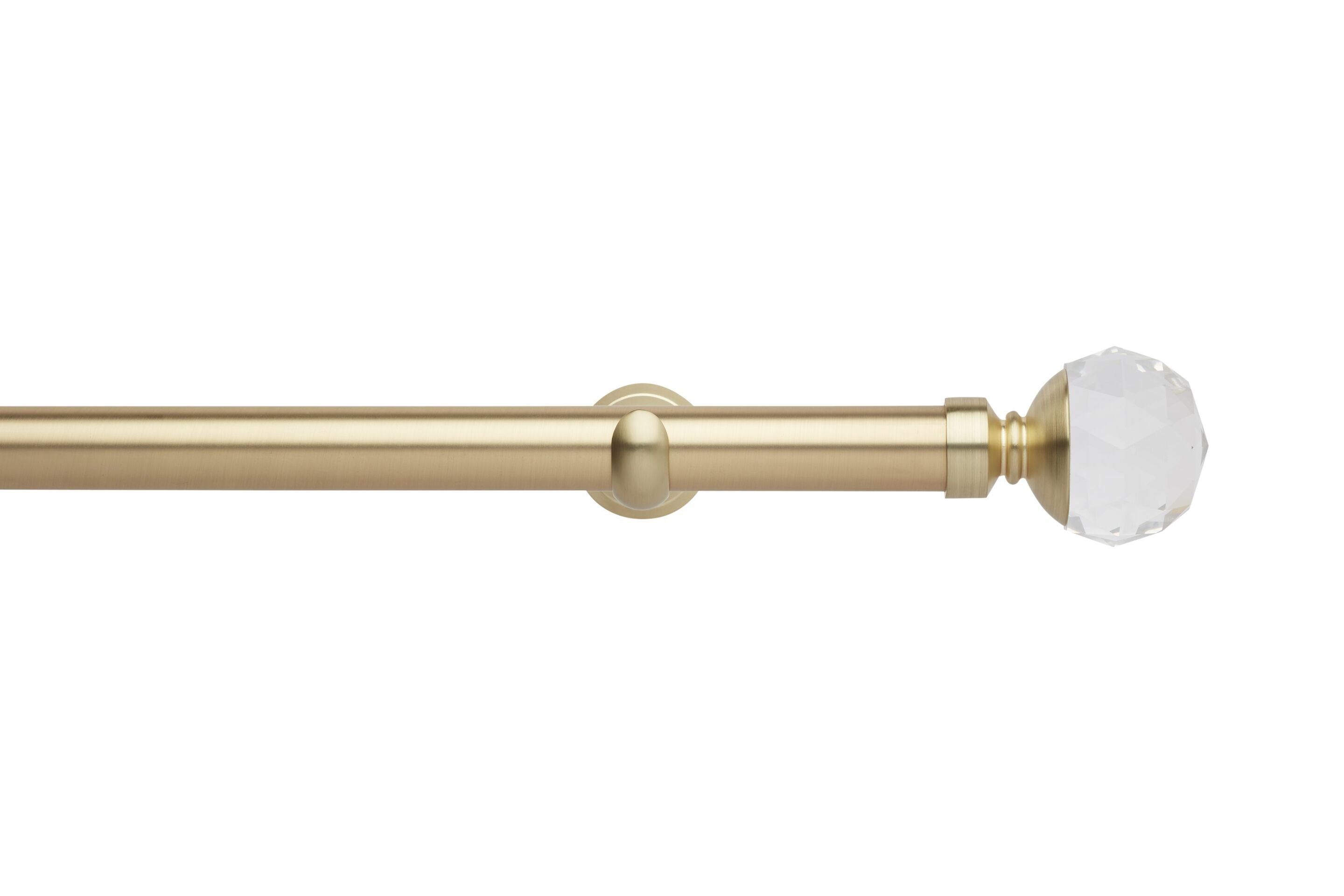 Hallis Neo Eyelet Premium Gold Faceted Ball Curtain Pole Set - 28mm