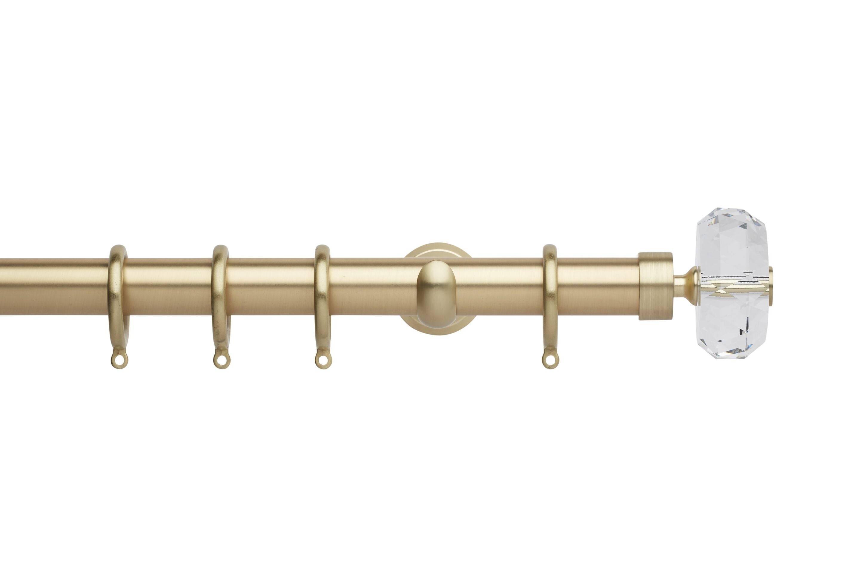 Hallis Neo Premium Gold Faceted Ellipse Curtain Pole Set - 28mm