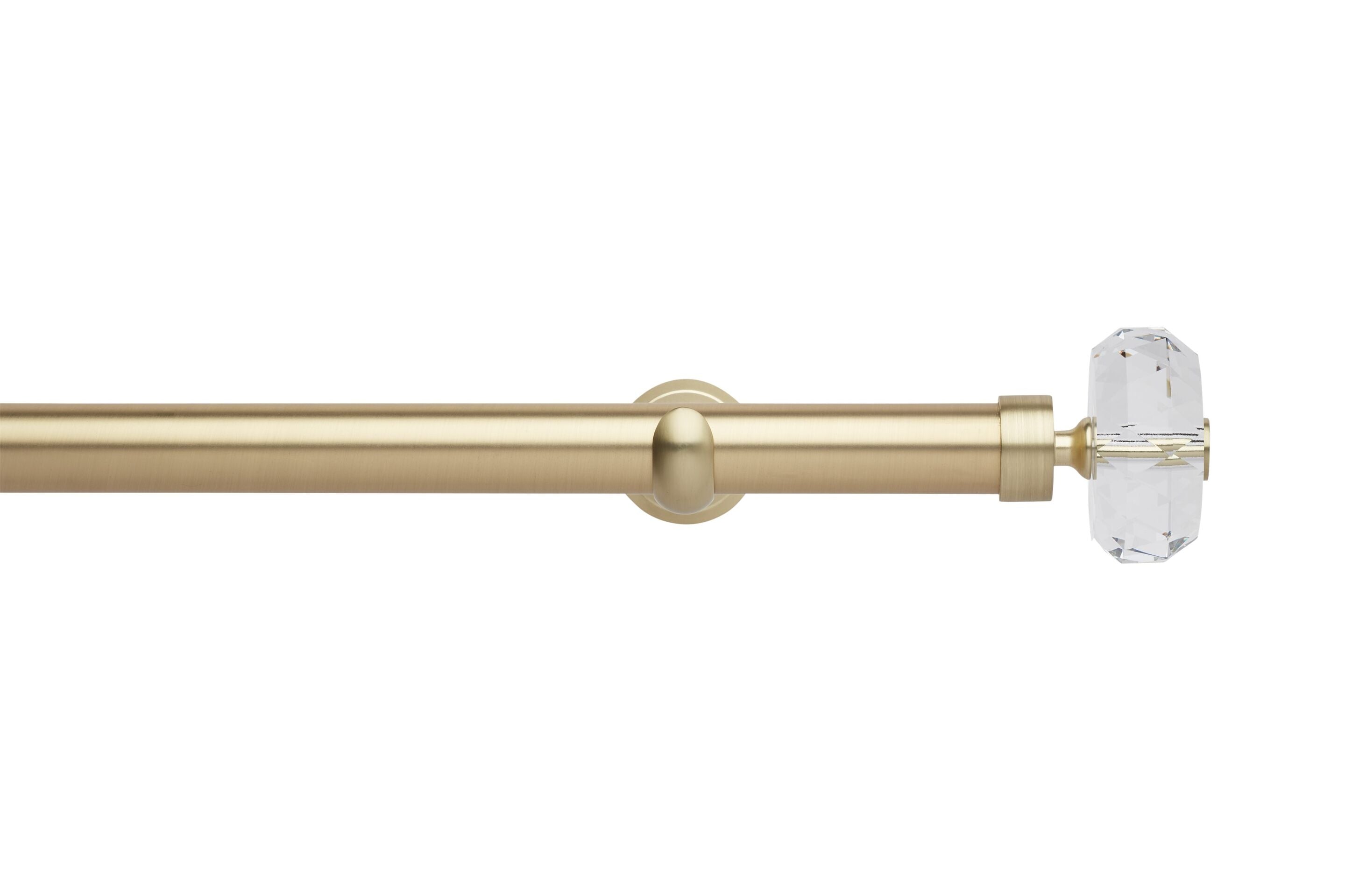 Hallis Neo Eyelet Premium Gold Faceted Ellipse Curtain Pole Set - 28mm