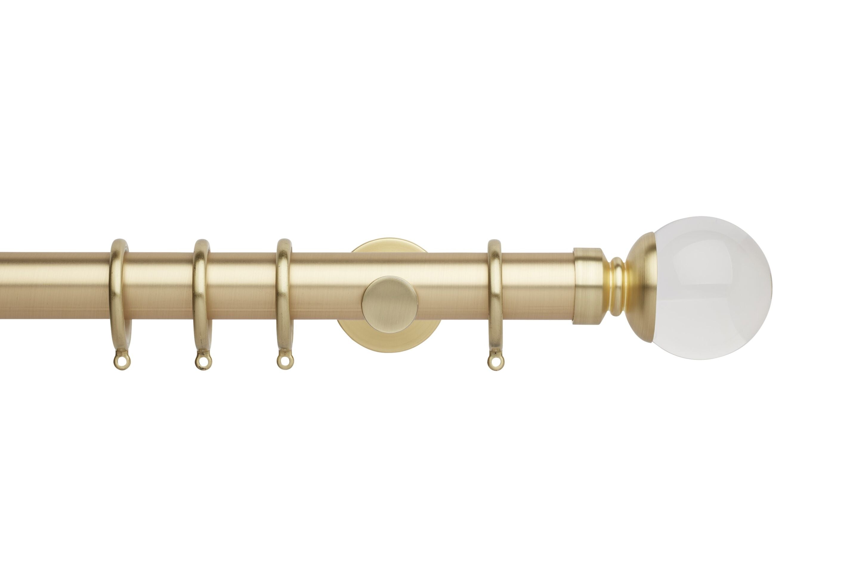 Hallis Neo Premium Gold Clear Ball Curtain Pole Set - 35mm