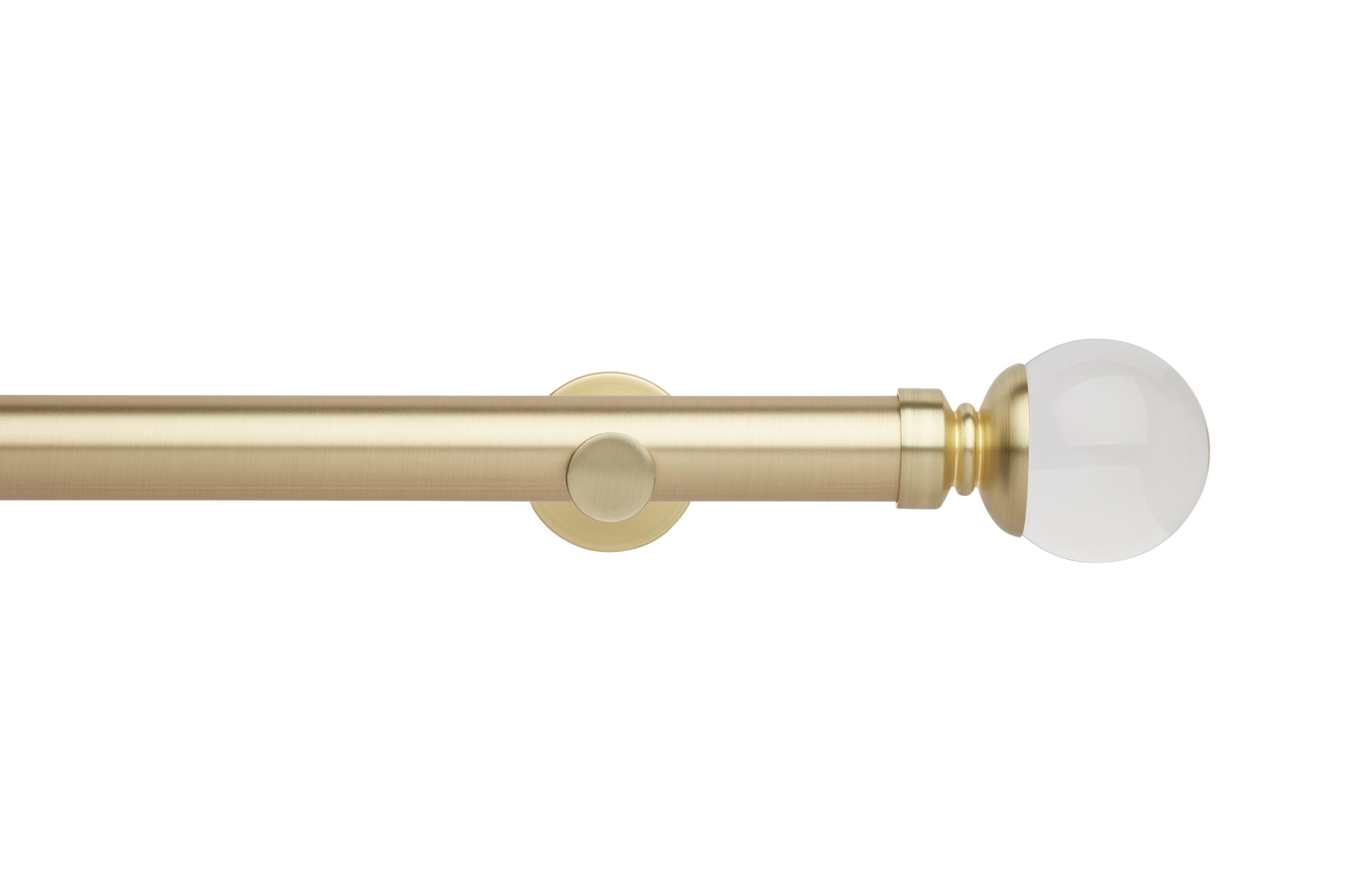 Hallis Neo Eyelet Premium Gold Clear Ball Curtain Pole Set - 35mm