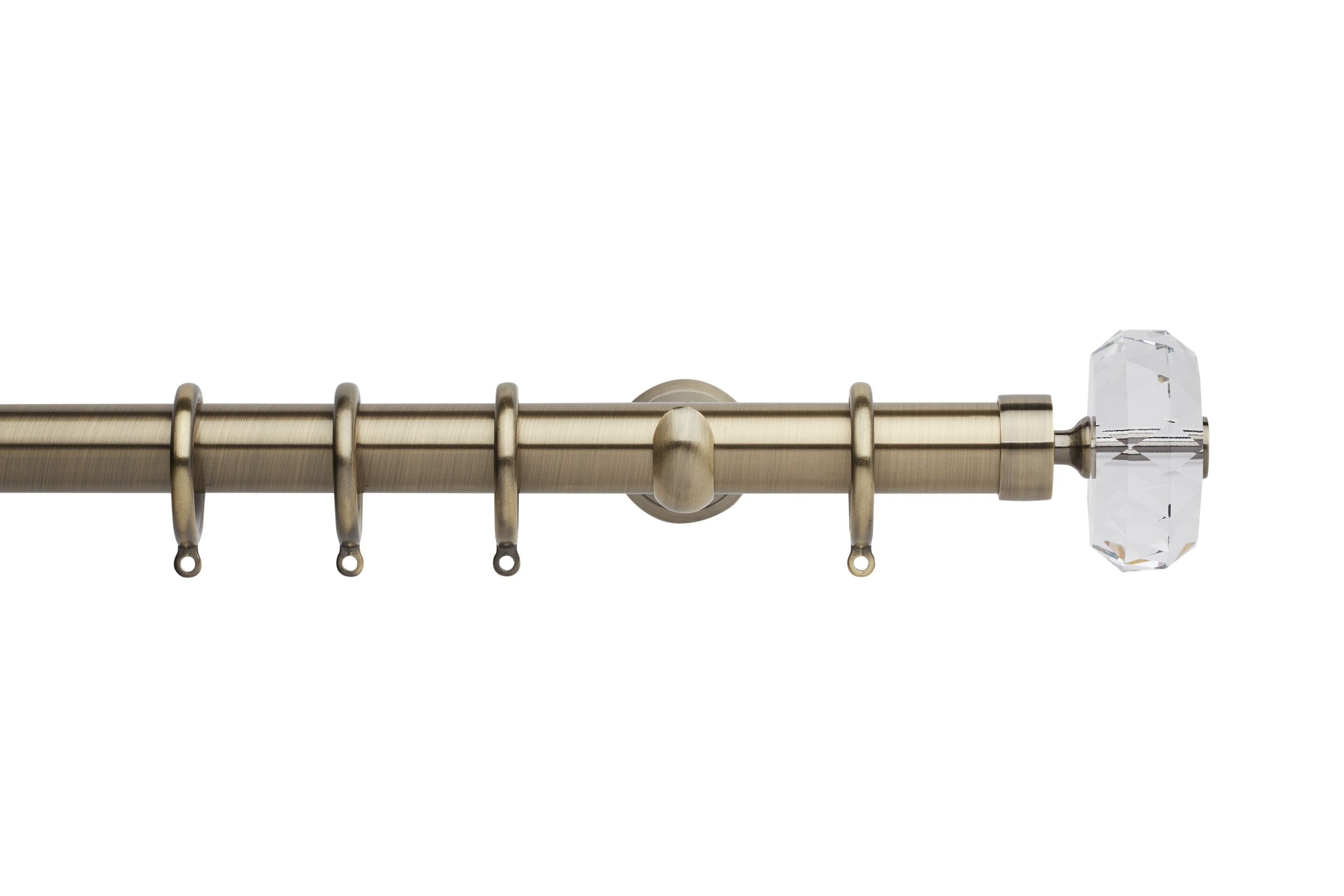 Hallis Neo Premium Spun Brass Faceted Ellipse Curtain Pole Set - 28mm