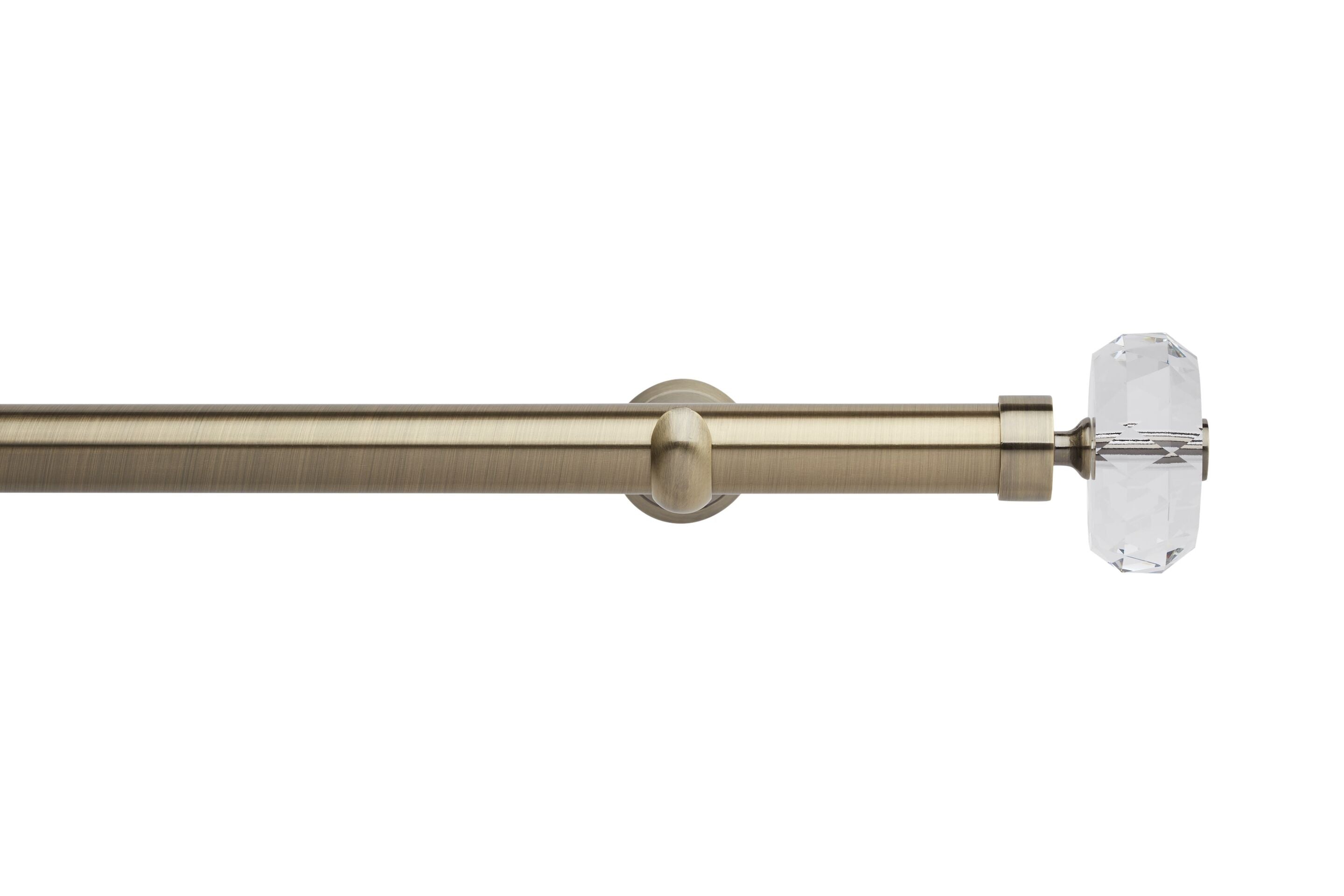 Hallis Neo Eyelet Premium Spun Brass Faceted Ellipse Curtain Pole Set - 28mm