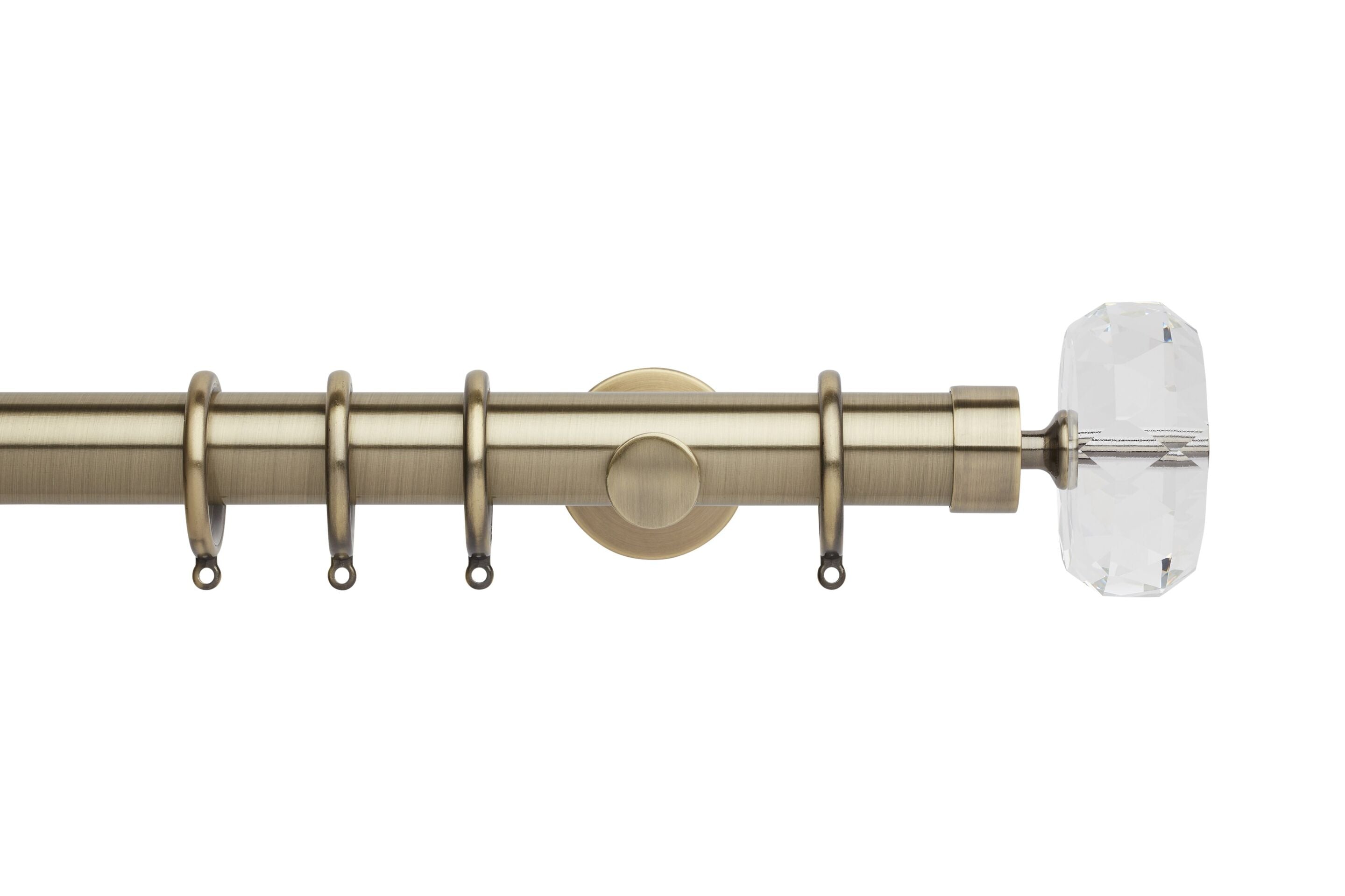 Hallis Neo Premium Spun Brass Faceted Ellipse Curtain Pole Set - 35mm