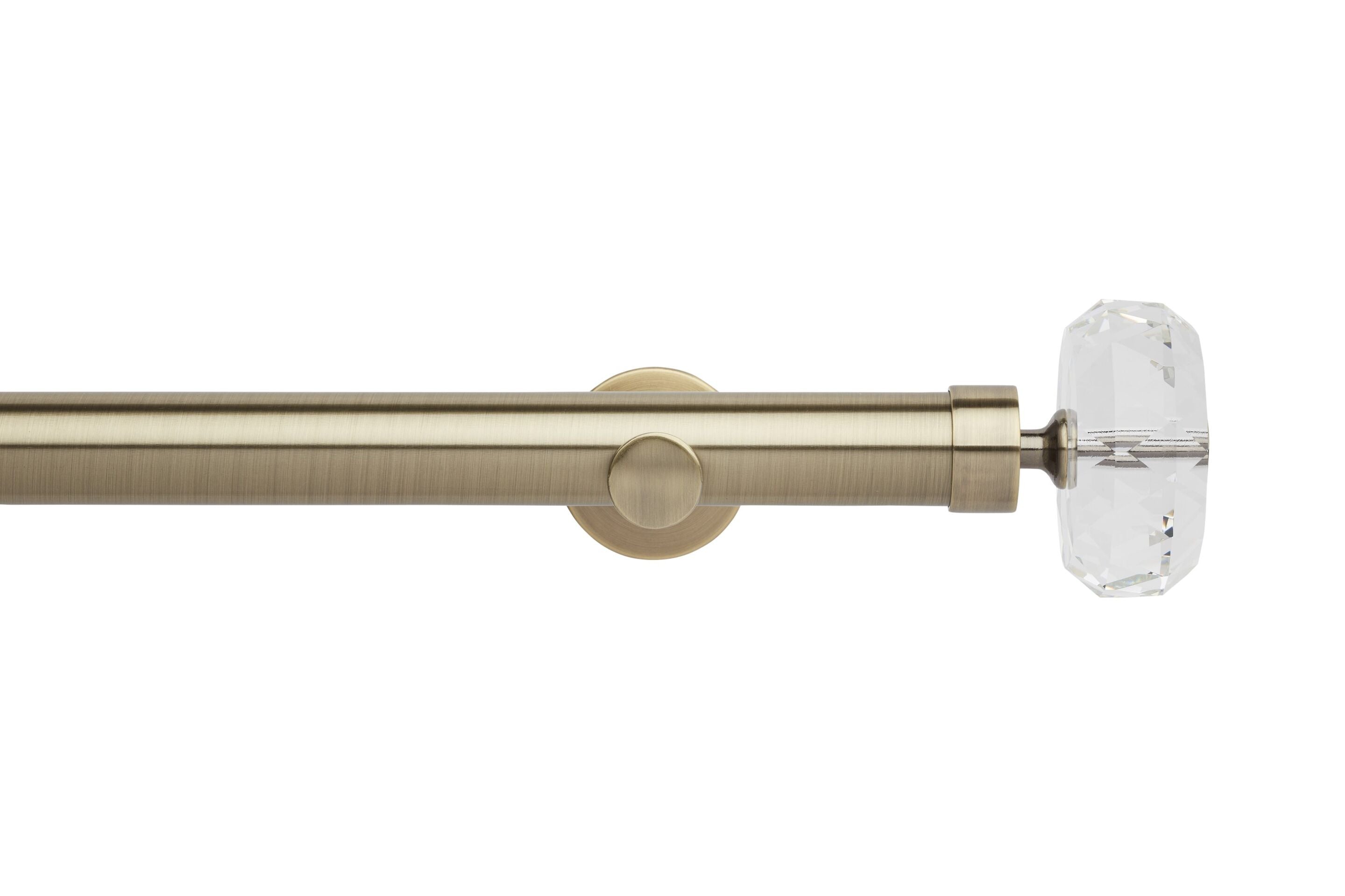 Hallis Neo Eyelet Premium Spun Brass Faceted Ellipse Curtain Pole Set - 35mm
