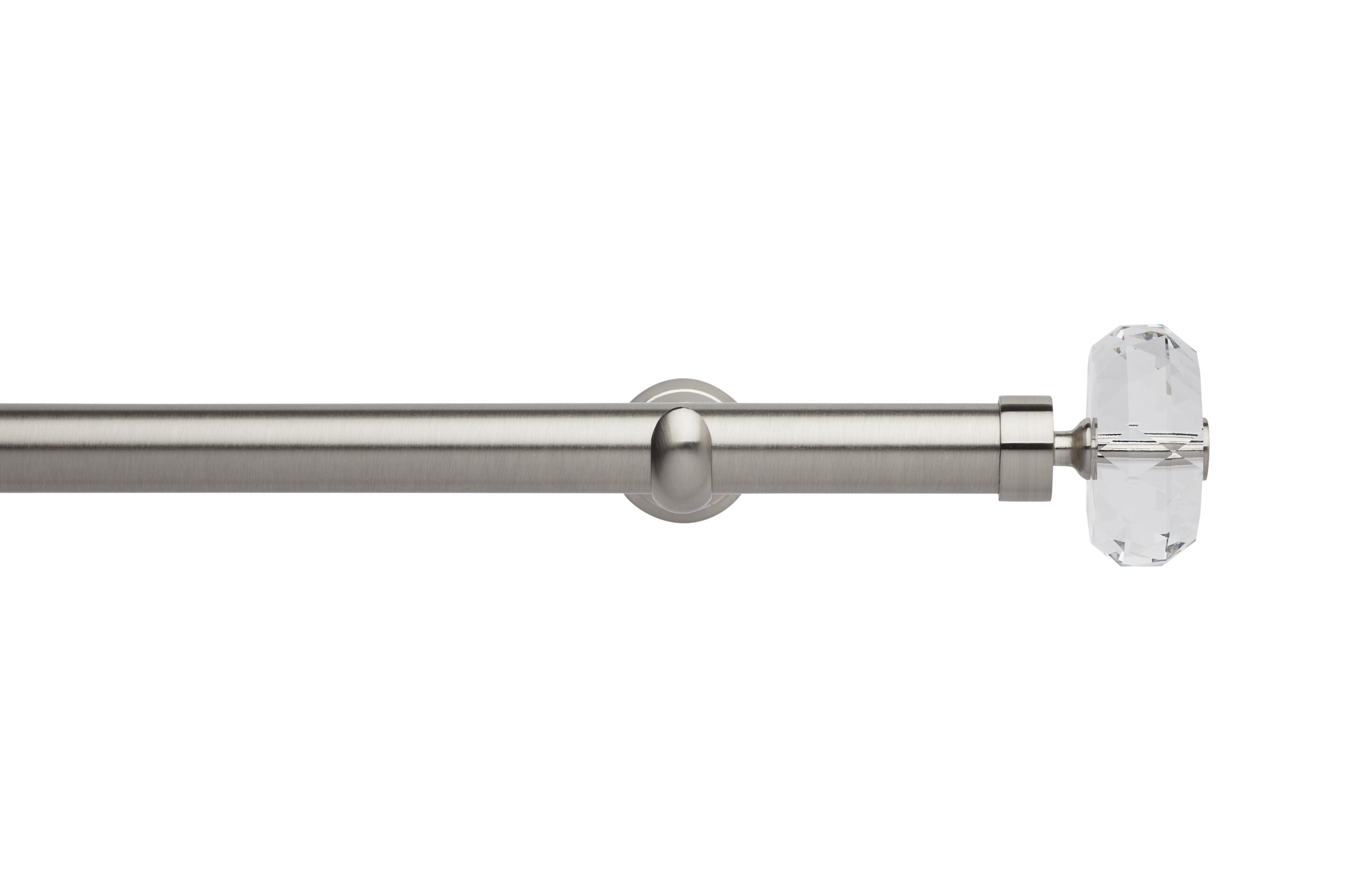 Hallis Neo Eyelet Premium Stainless Steel Faceted Ellipse Curtain Pole Set - 28mm