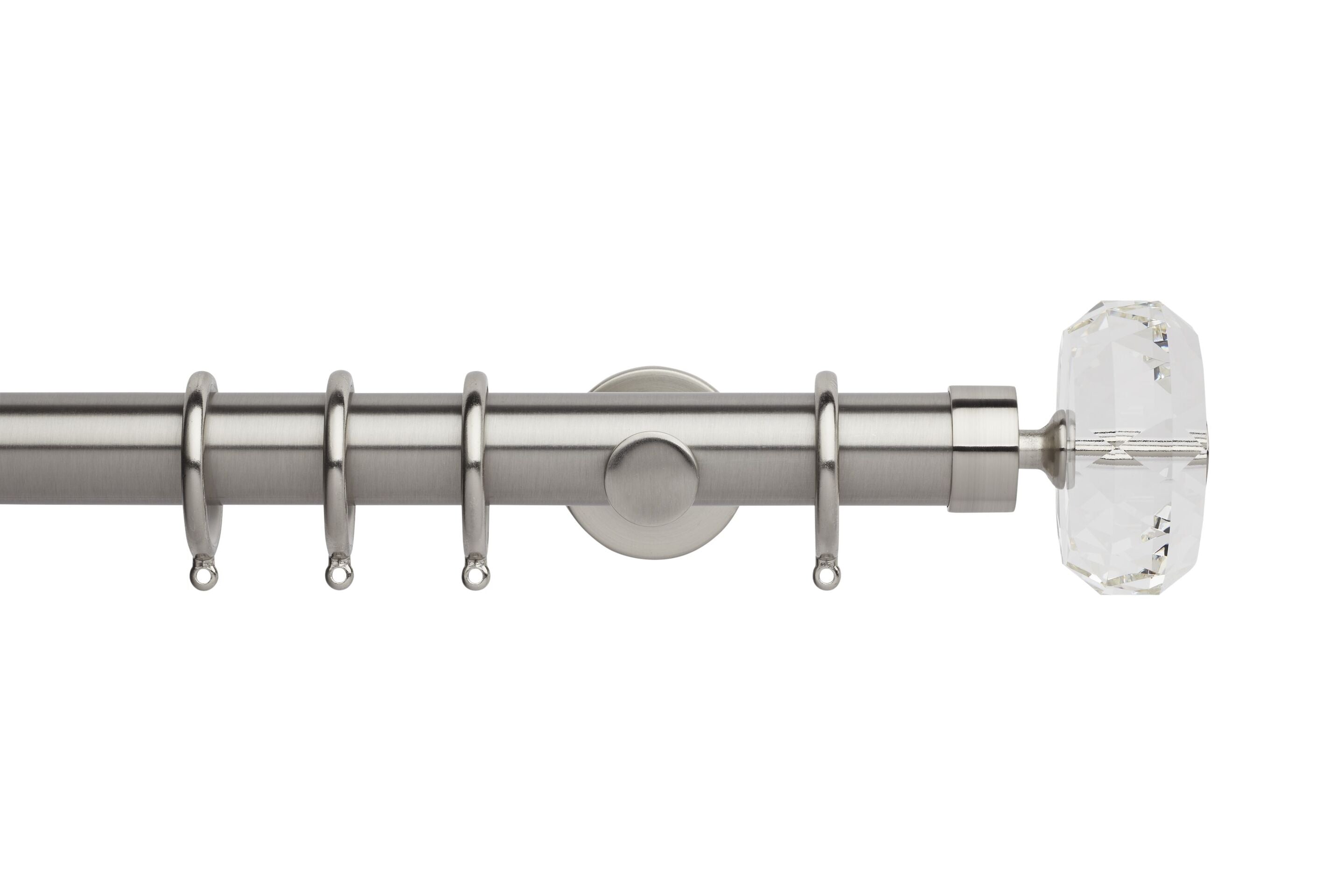 Hallis Neo Premium Stainless Steel Faceted Ellipse Curtain Pole Set - 35mm