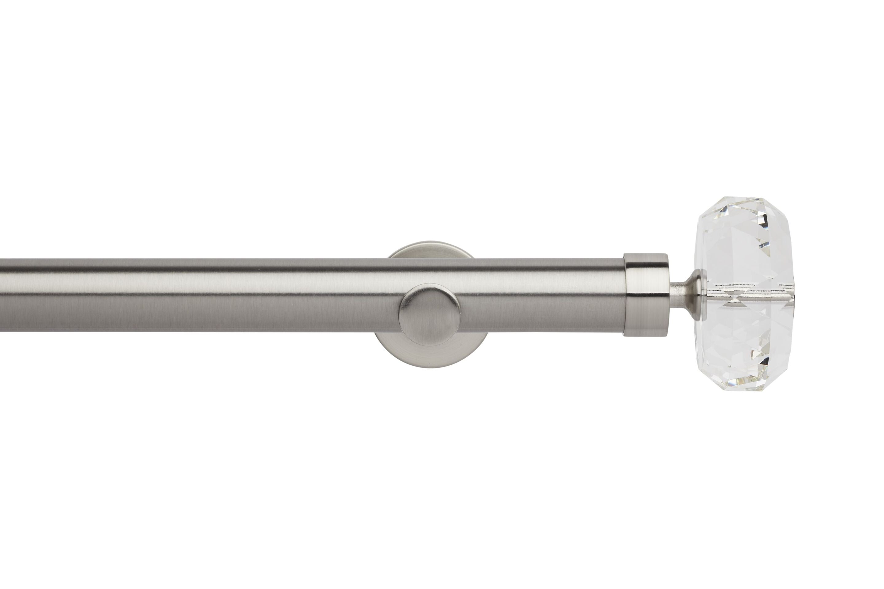 Hallis Neo Eyelet Premium Stainless Steel Faceted Ellipse Curtain Pole Set - 35mm