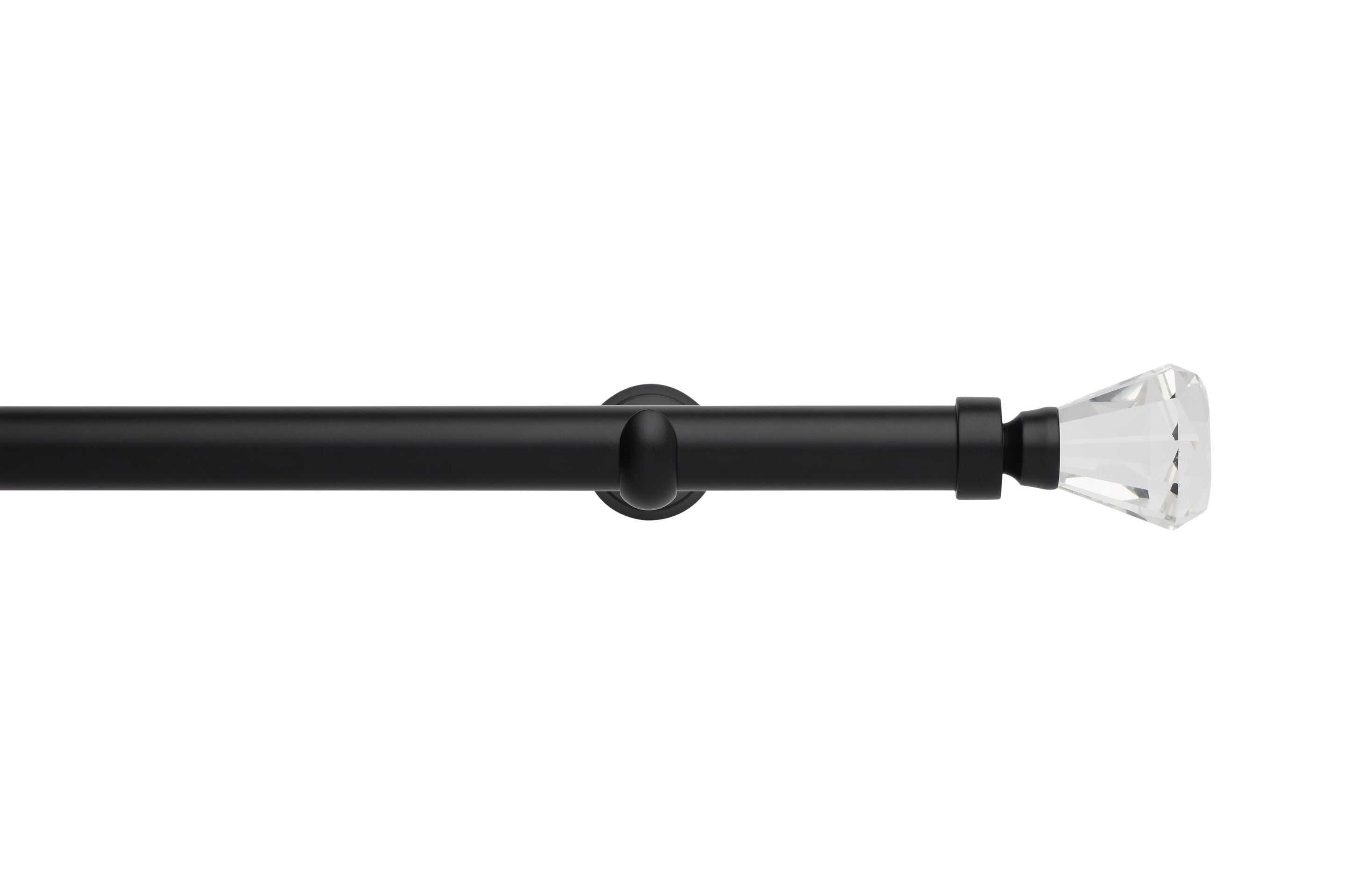 Hallis Neo Eyelet Premium Matt Black Faceted Trumpet Curtain Pole Set - 28mm