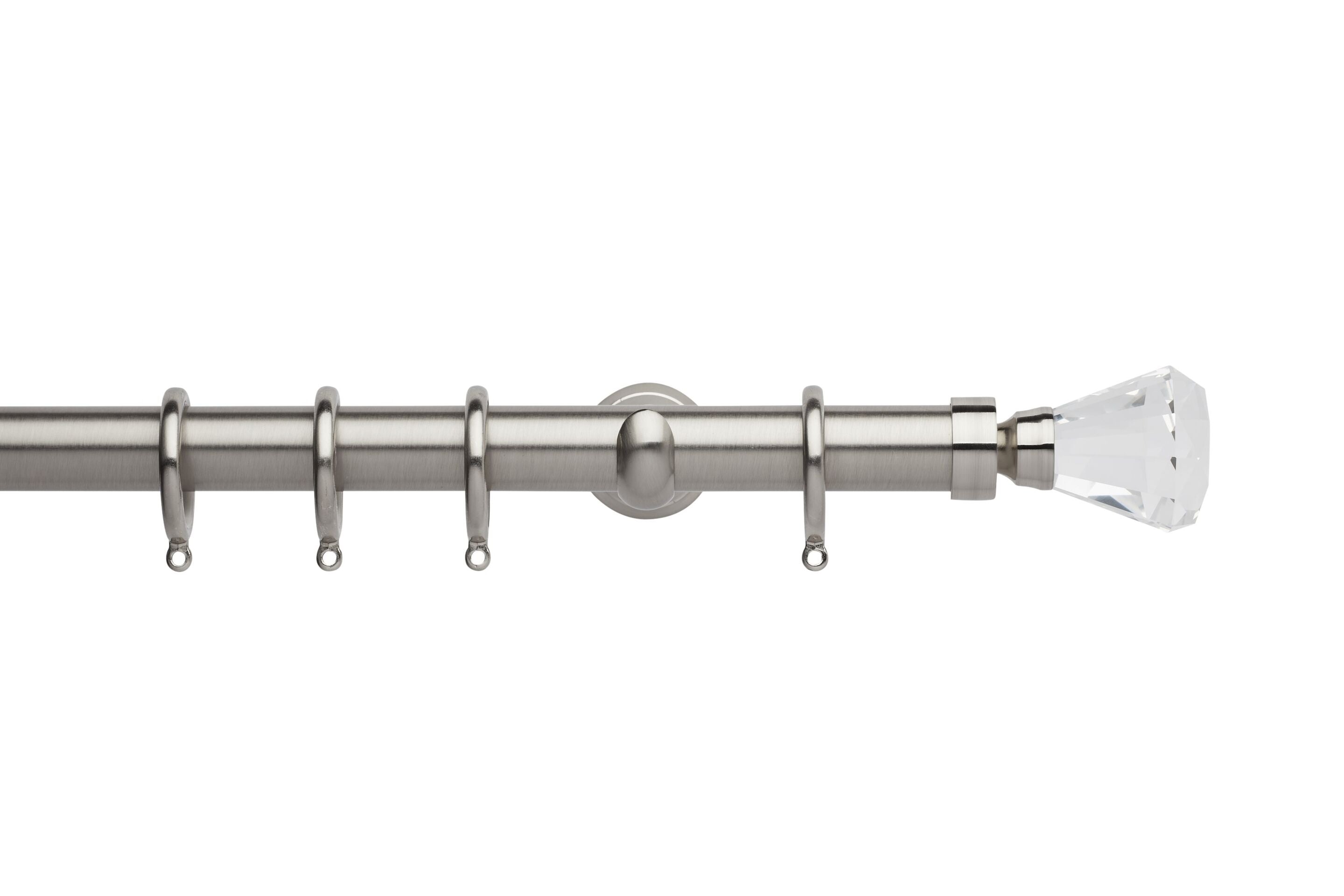 Hallis Neo Premium Stainless Steel Faceted Trumpet Curtain Pole Set - 28mm