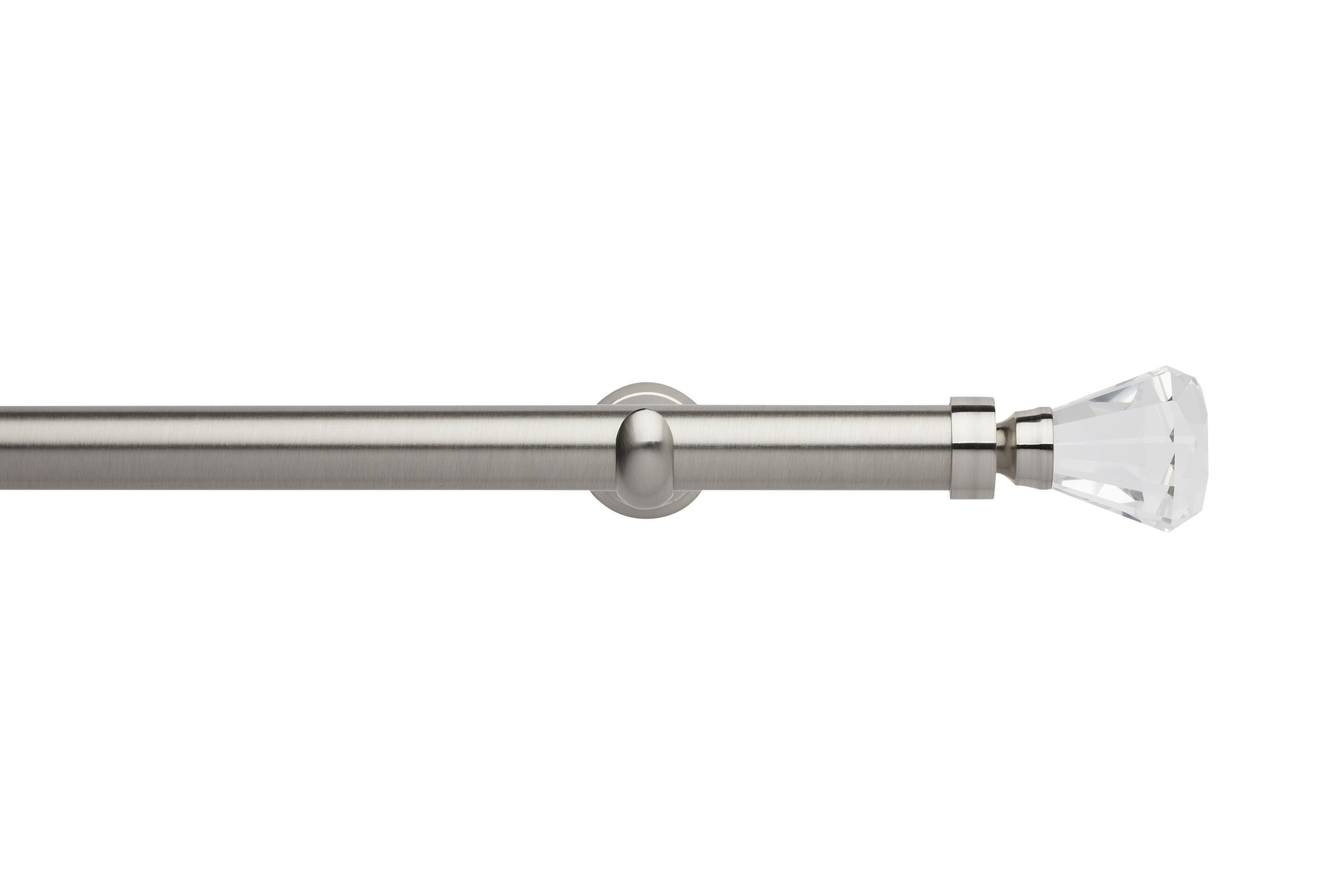 Hallis Neo Eyelet Premium Stainless Steel Faceted Trumpet Curtain Pole Set - 28mm