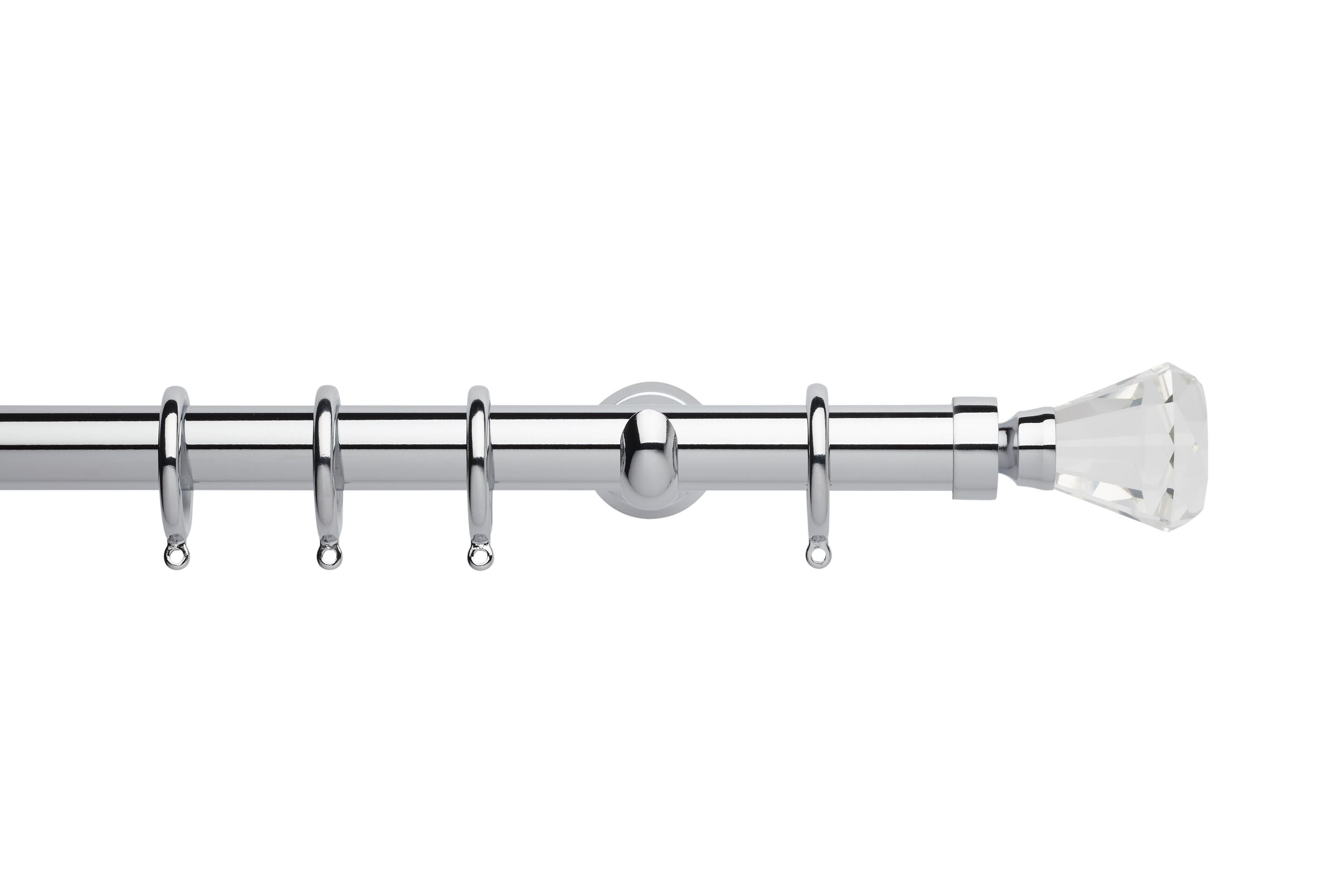 Hallis Neo Premium Chrome Faceted Trumpet Curtain Pole Set - 28mm