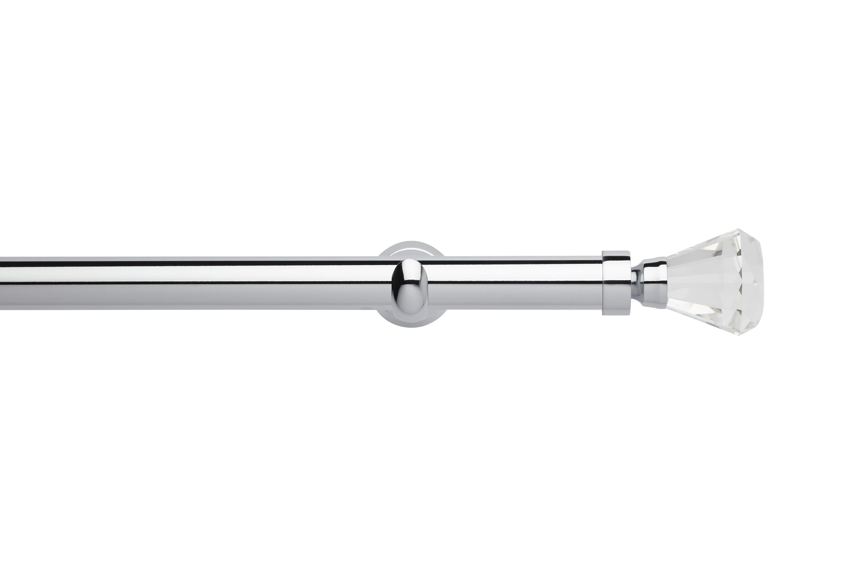 Hallis Neo Eyelet Premium Chrome Faceted Trumpet Curtain Pole Set - 28mm