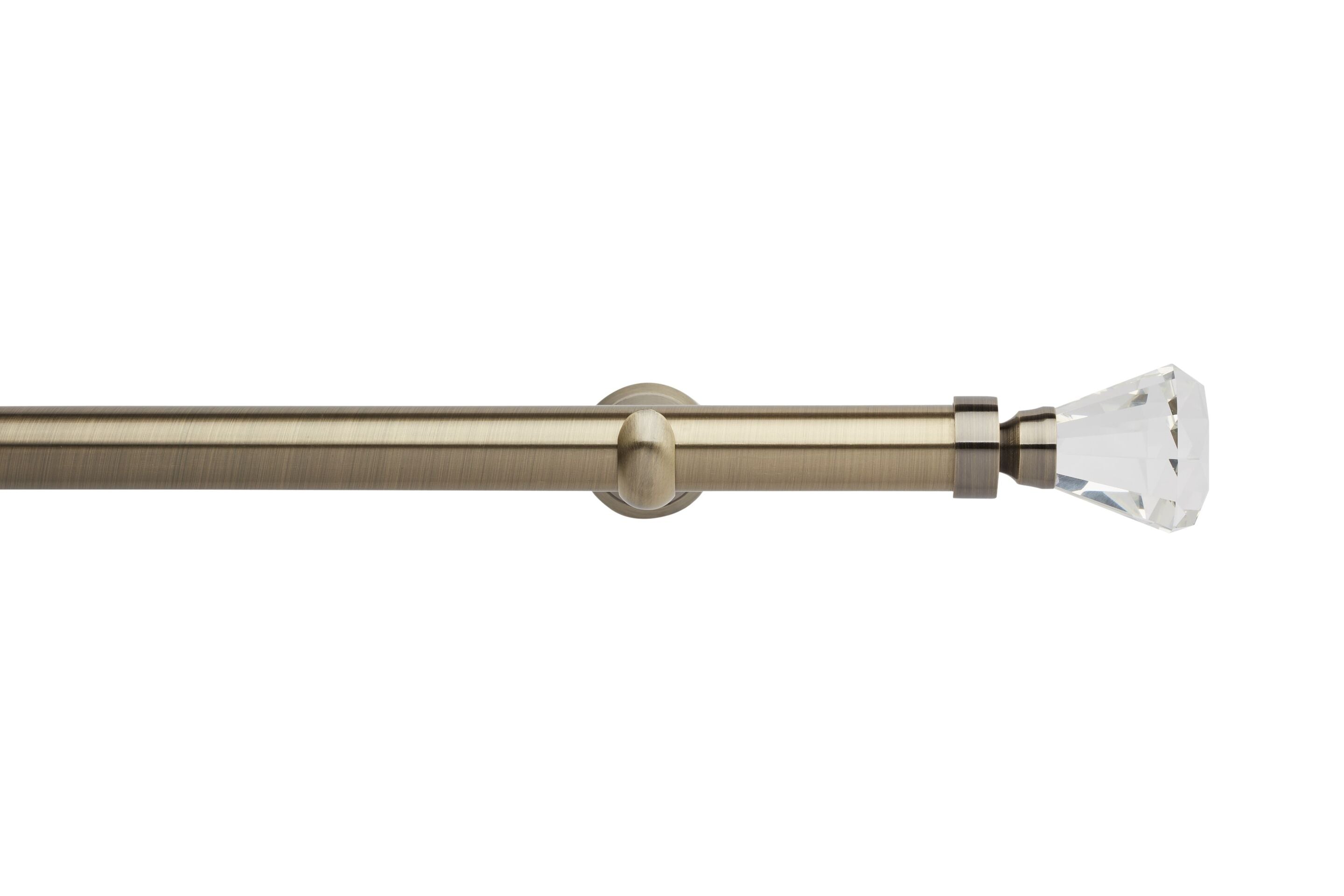 Hallis Neo Eyelet Premium Spun Brass Faceted Trumpet Curtain Pole Set - 28mm
