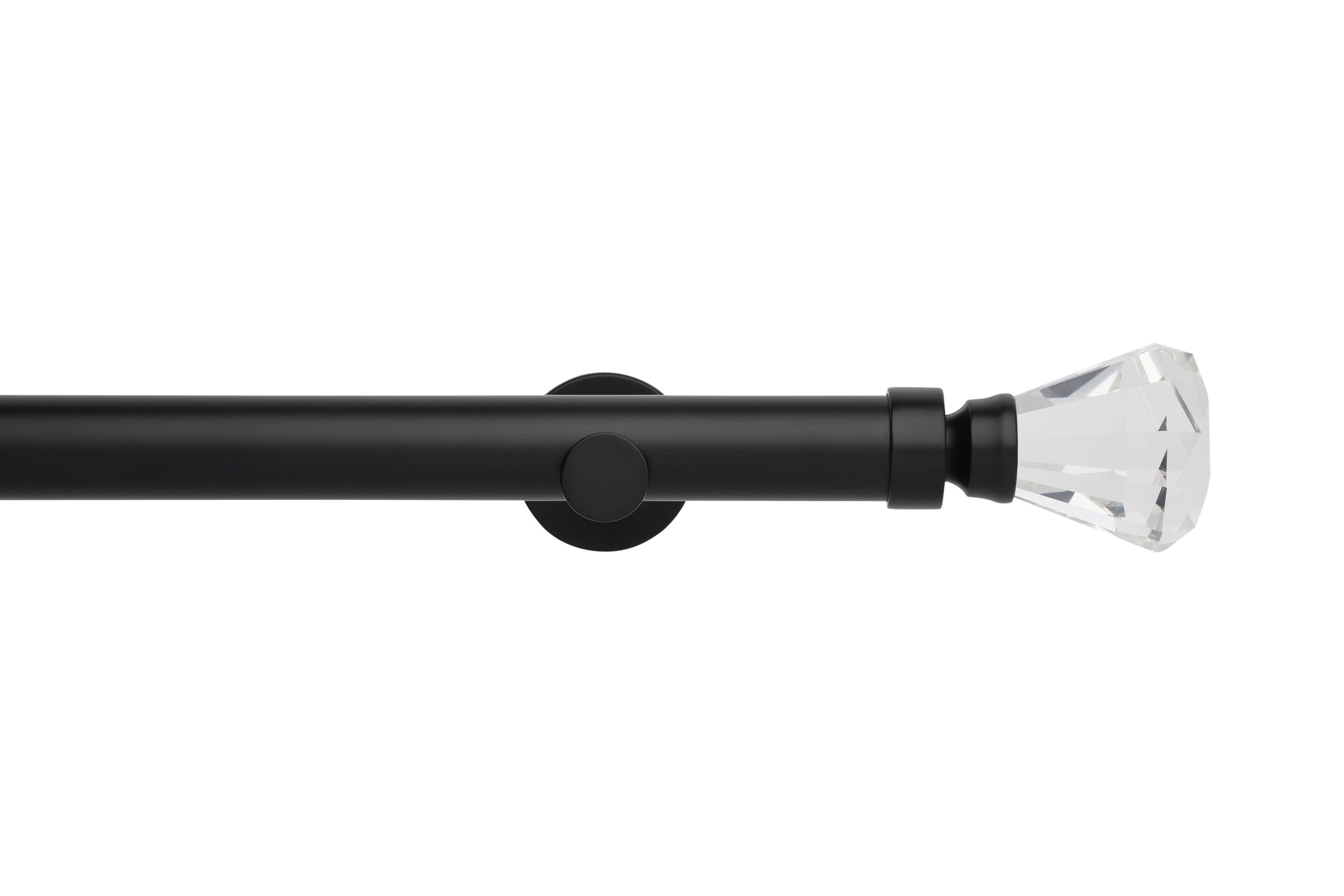 Hallis Neo Eyelet Premium Matt Black Faceted Trumpet Curtain Pole Set - 35mm