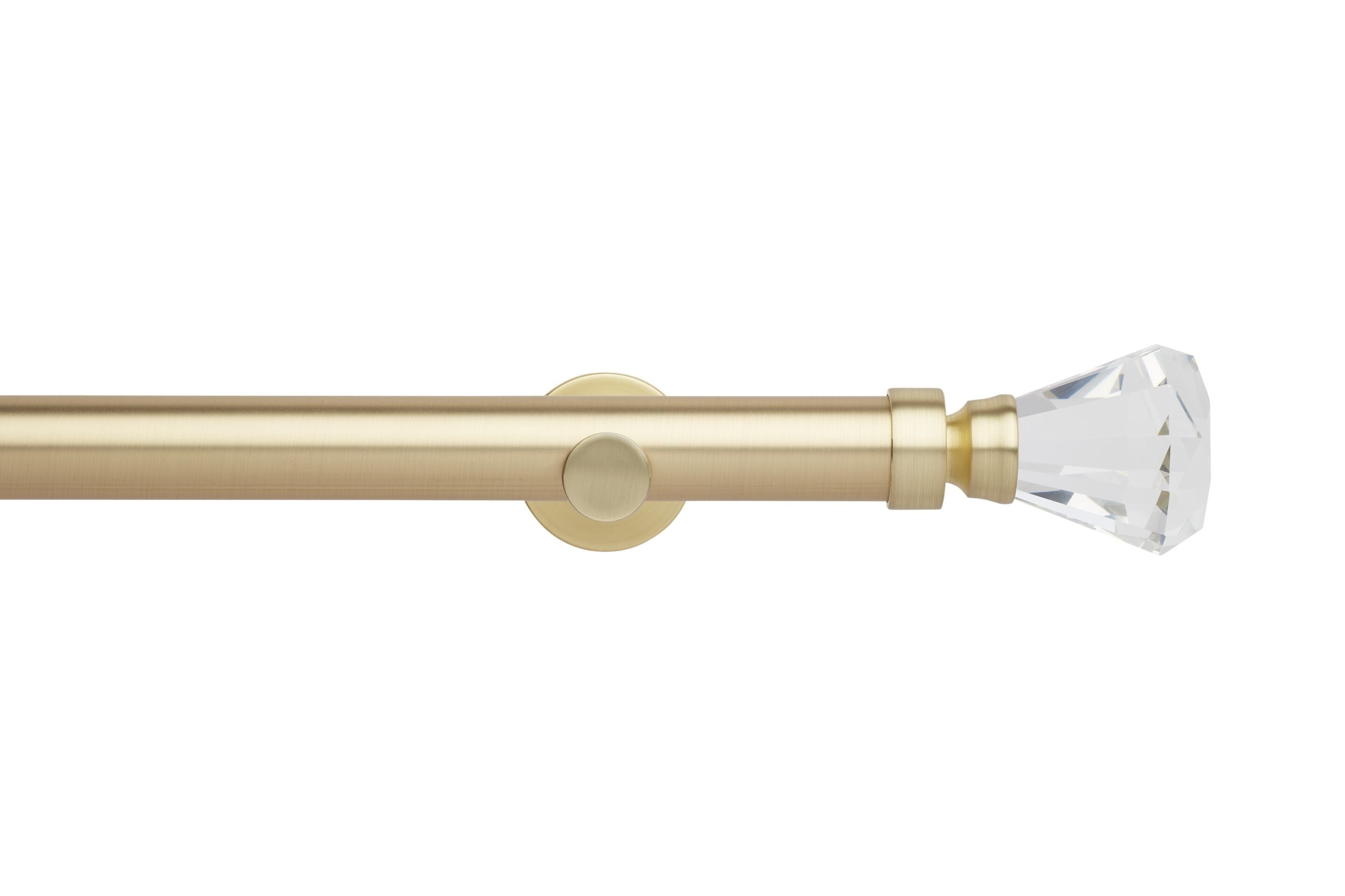 Hallis Neo Eyelet Premium Gold Faceted Trumpet Curtain Pole Set - 35mm