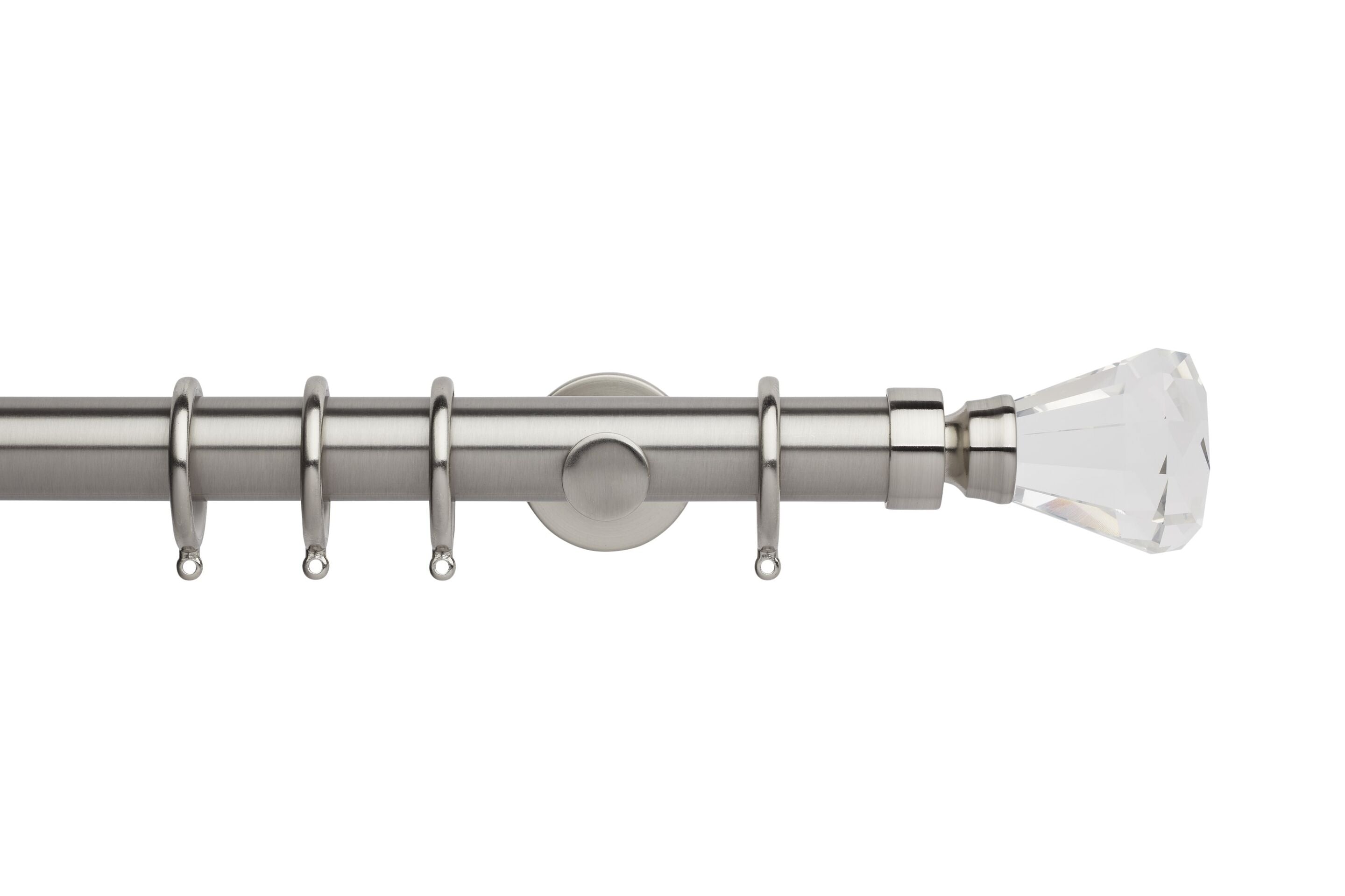 Hallis Neo Premium Stainless Steel Faceted Trumpet Curtain Pole Set - 35mm