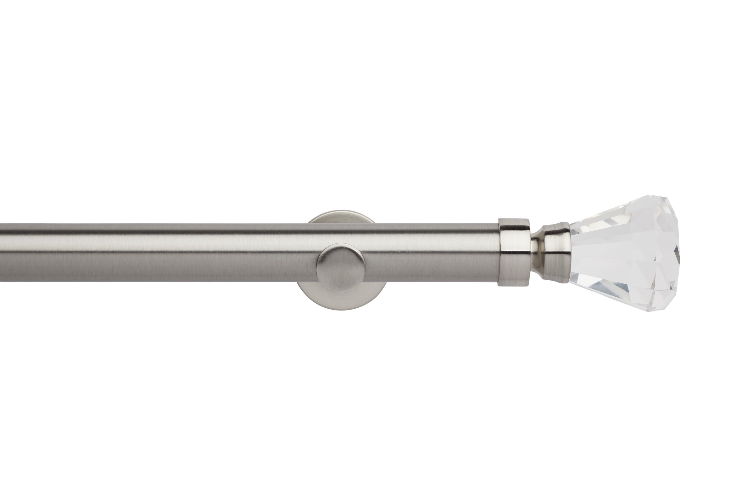 Hallis Neo Eyelet Premium Stainless Steel Faceted Trumpet Curtain Pole Set - 35mm