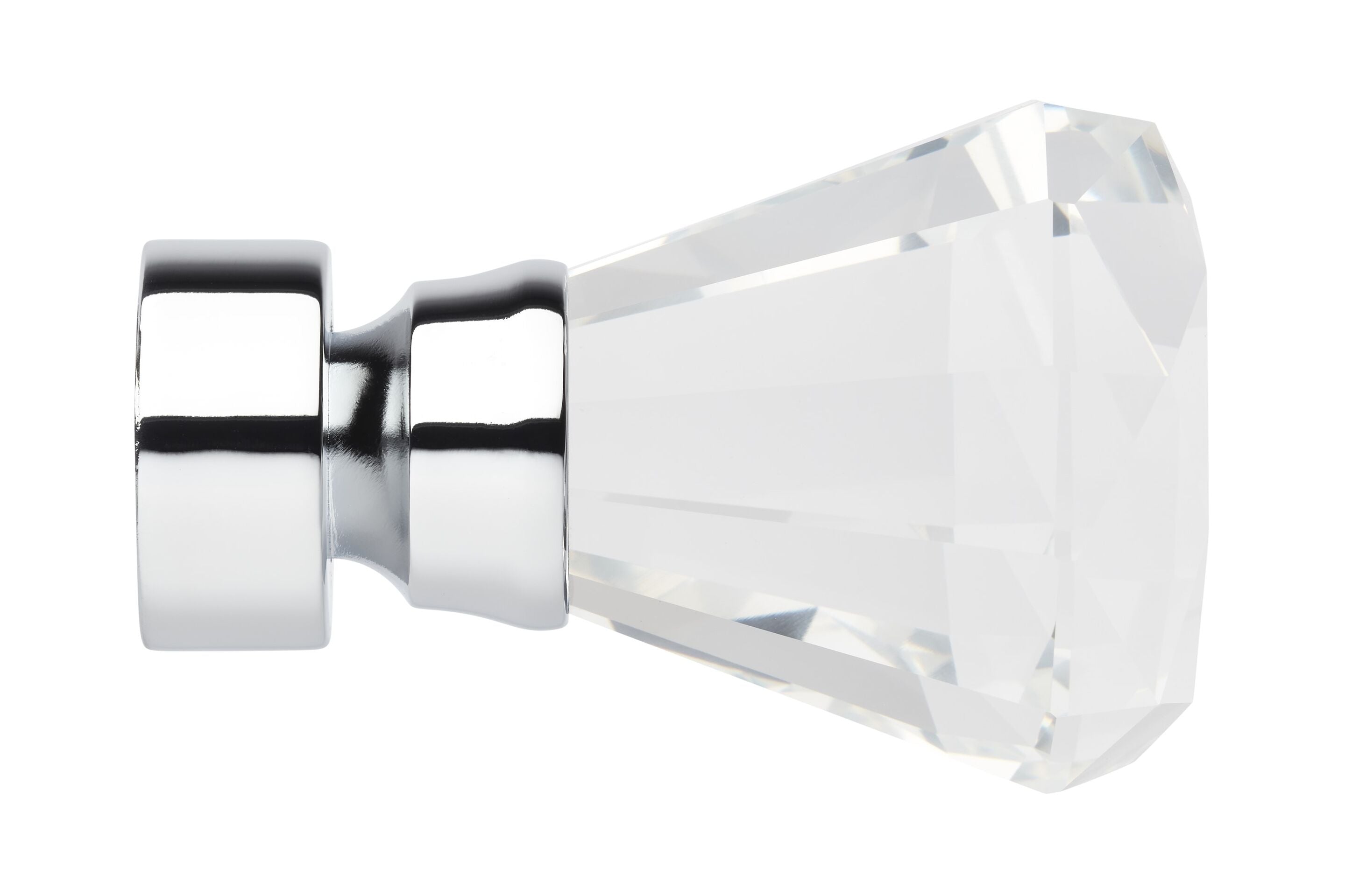 Faceted Trumpet finial in chrome