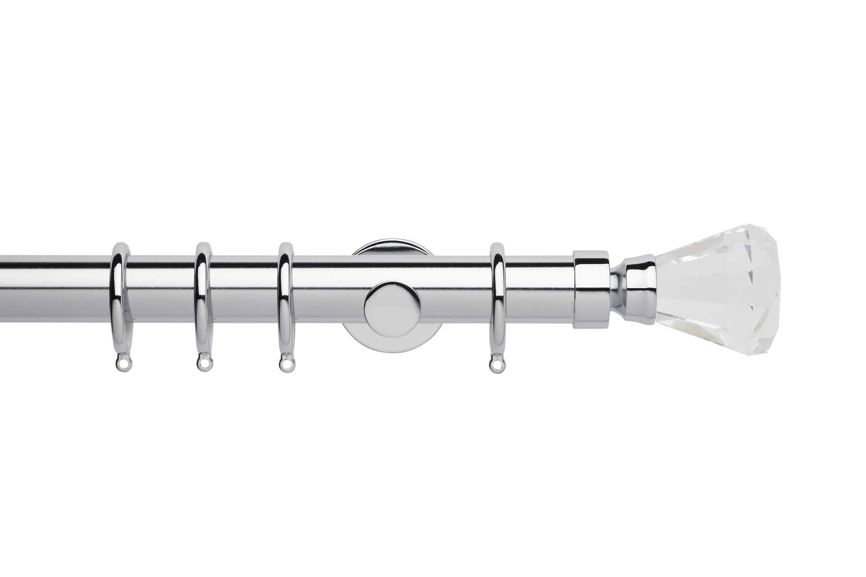 Hallis Neo Premium Chrome Faceted Trumpet Curtain Pole Set - 35mm
