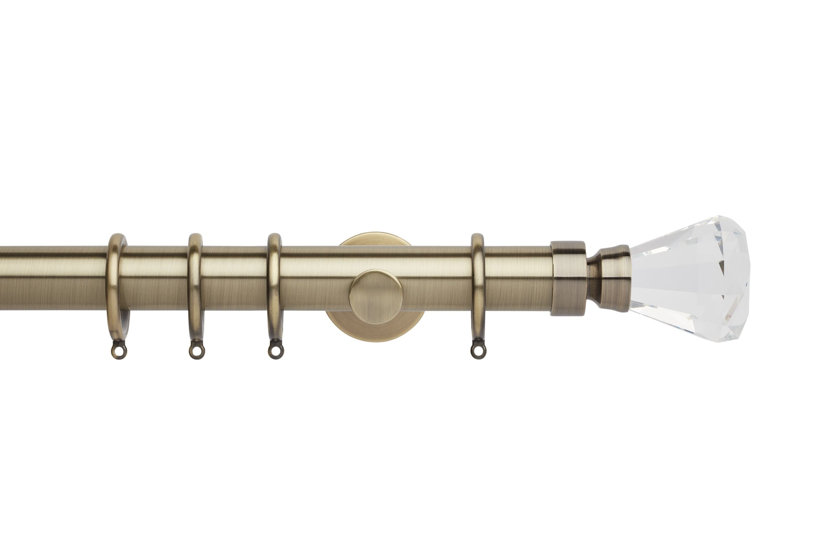 Hallis Neo Premium Spun Brass Faceted Trumpet Curtain Pole Set - 35mm