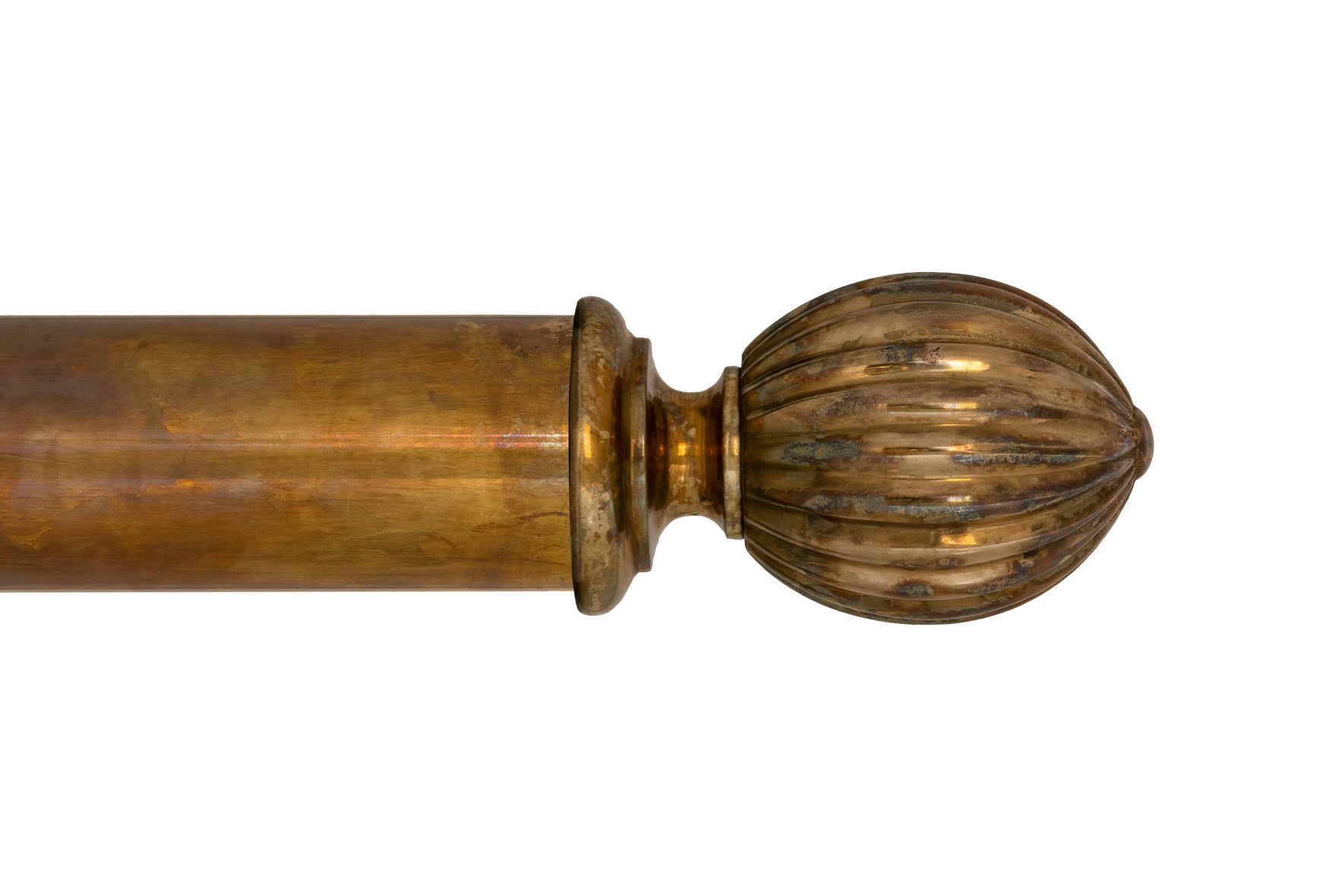 Tillys Classic Pumpkin Finial Curtain Pole Set in Old Brass