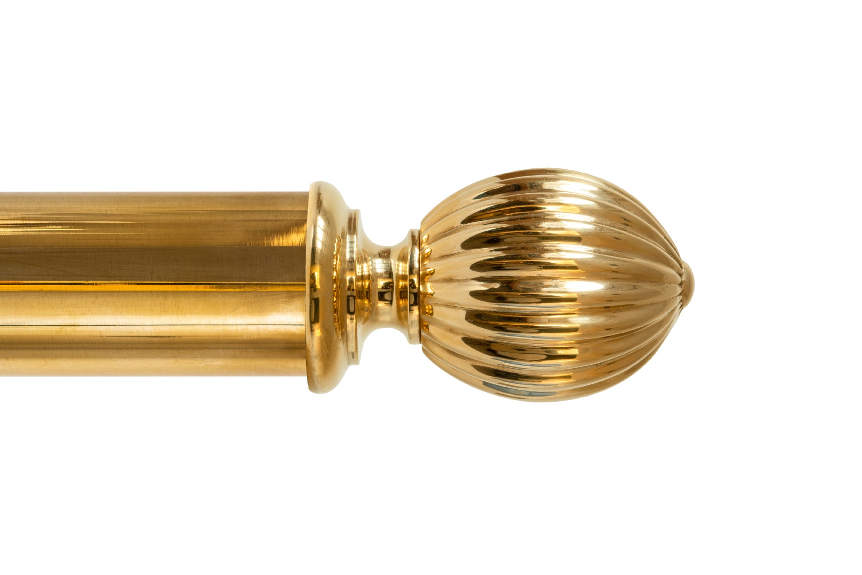 Tillys Classic Pumpkin Finial Curtain Pole Set in Polished Brass