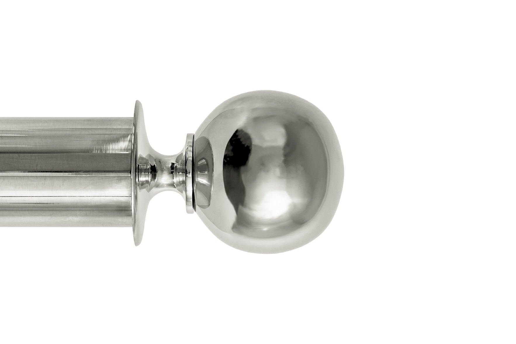 Tillys Classic Plain Ball Finial Curtain Pole Set in Polished Nickel