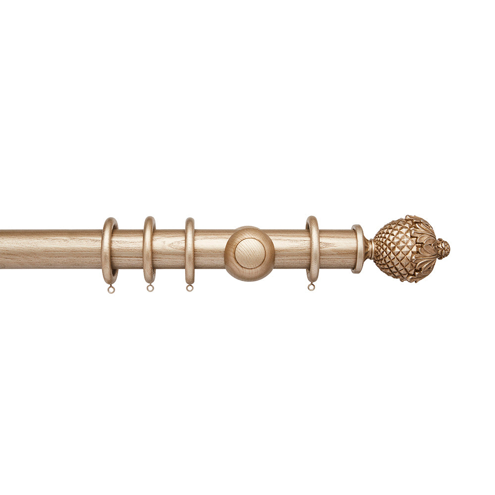 Hallis Ashbridge Botanical Curtain Pole Set in Champagne Gold