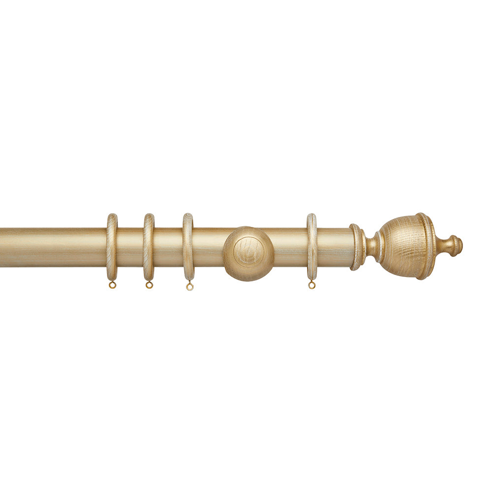 Hallis Ashbridge Chatsworth Curtain Pole Set in Gold over White