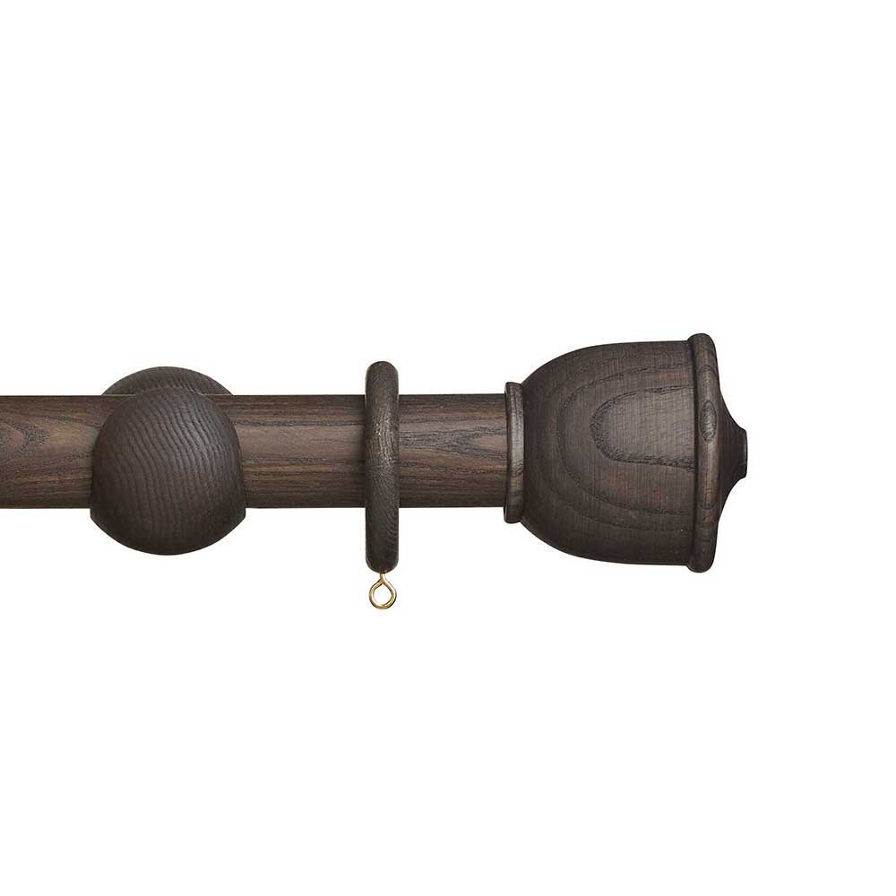 Hallis Eden Urn Curtain Pole Set in Umber