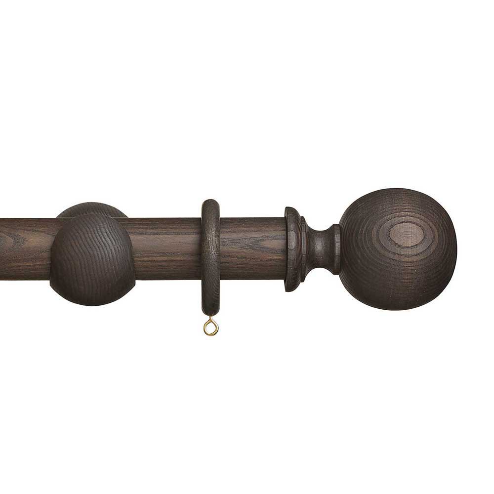 Hallis Eden Ball Curtain Pole Set in Umber