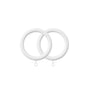 Jones Shore Curtain Pole Rings in White