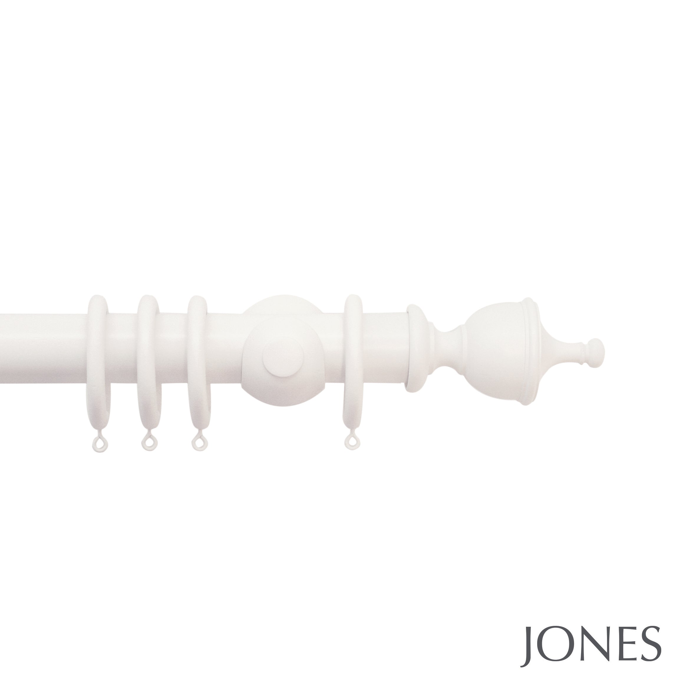 Jones Interiors Hardwick Urn Finial Curtain Pole Set in Cotton